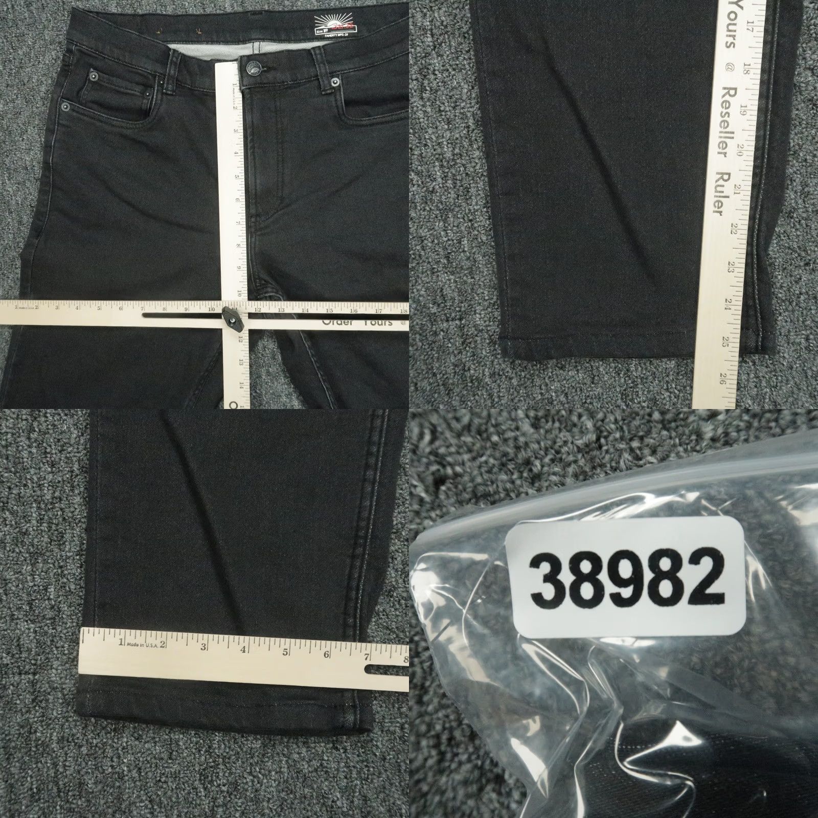 Faherty Faherty Pants Mens 32x26 Onyx Black Stretch 5 Pocket Straight Chino Casual Workwear Mens Size US 32 / EU 48 - 9 Thumbnail