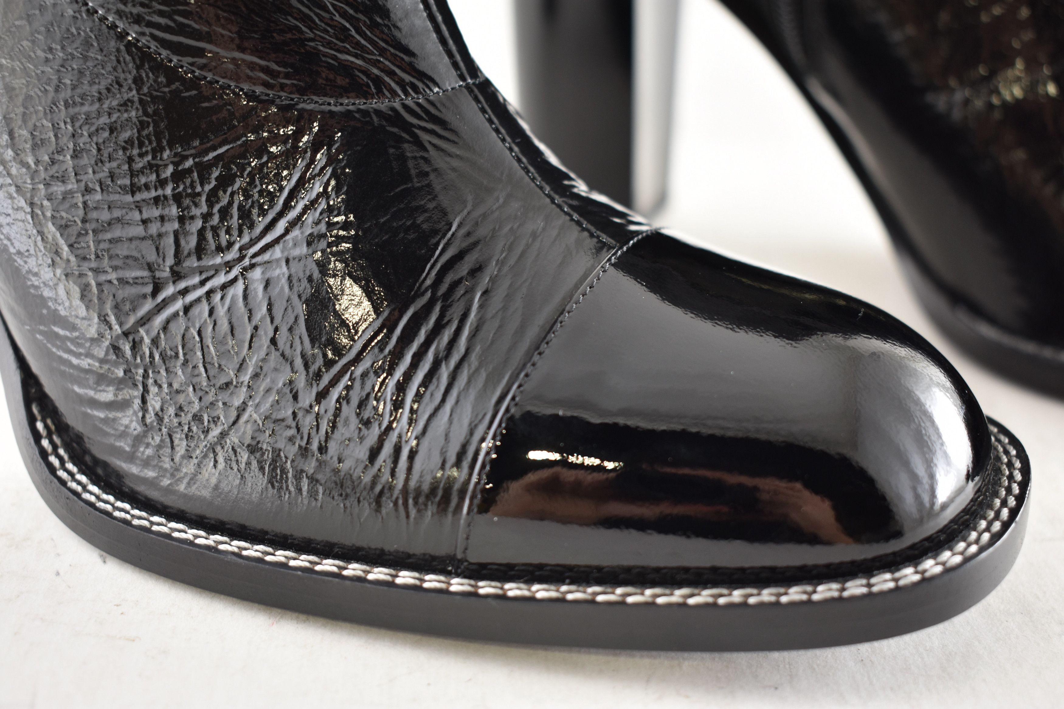 Chanel Chanel 24B Black Patent CC Short Ankle Block Heel Bootie 42 Size US 12 / IT 42 - 3 Thumbnail