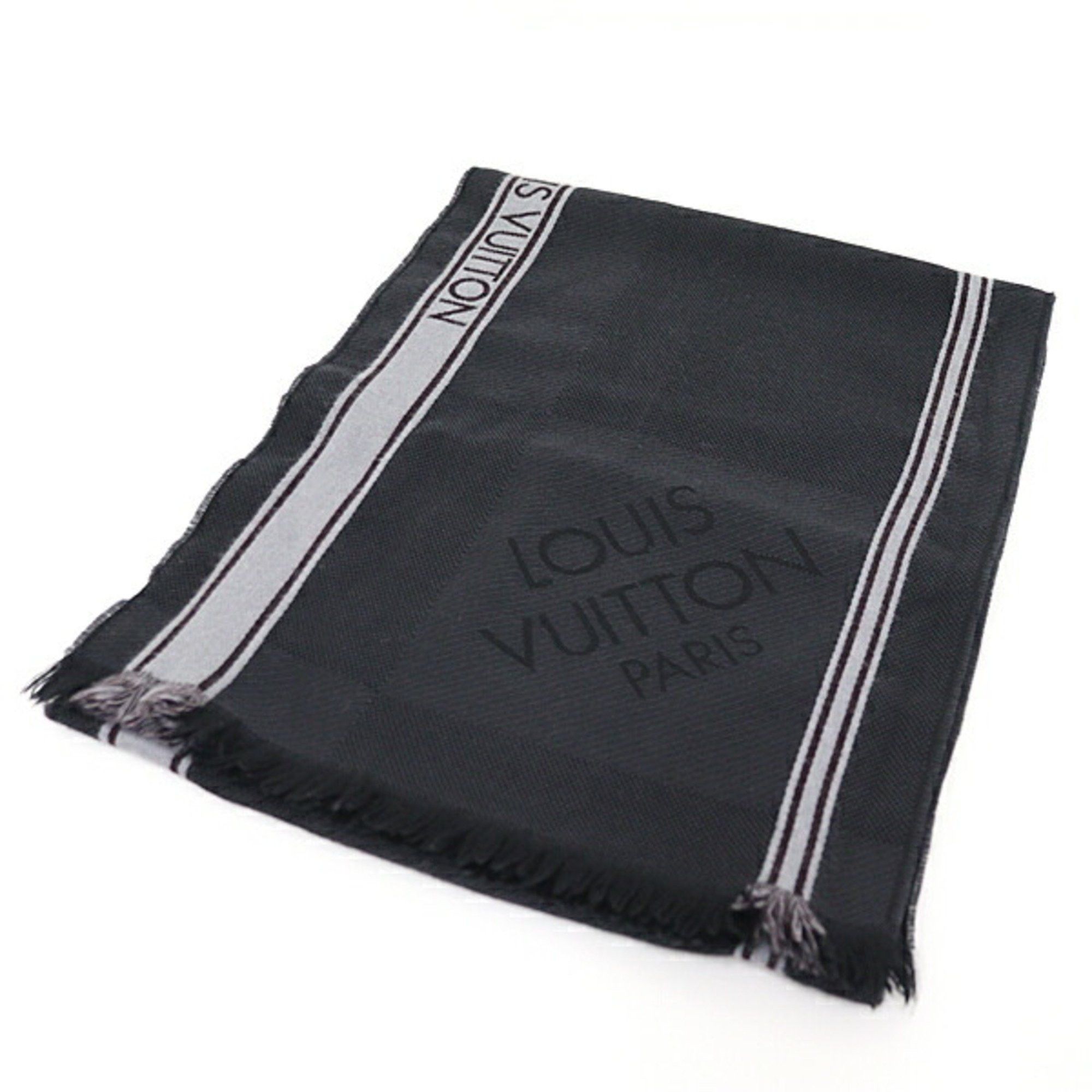 Louis Vuitton Louis Vuitton Echarpe Messager Damier Geant Scarf Dark Grey 100% Wool M72685 Size ONE SIZE - 1 Thumbnail