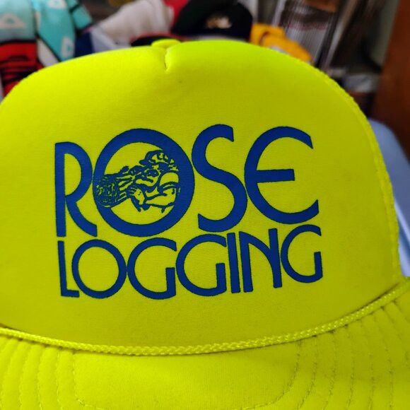 Other Deadstock Vintage Rose Logging Neon Snap Trucker Hat Cap Size ONE SIZE - 2 Thumbnail