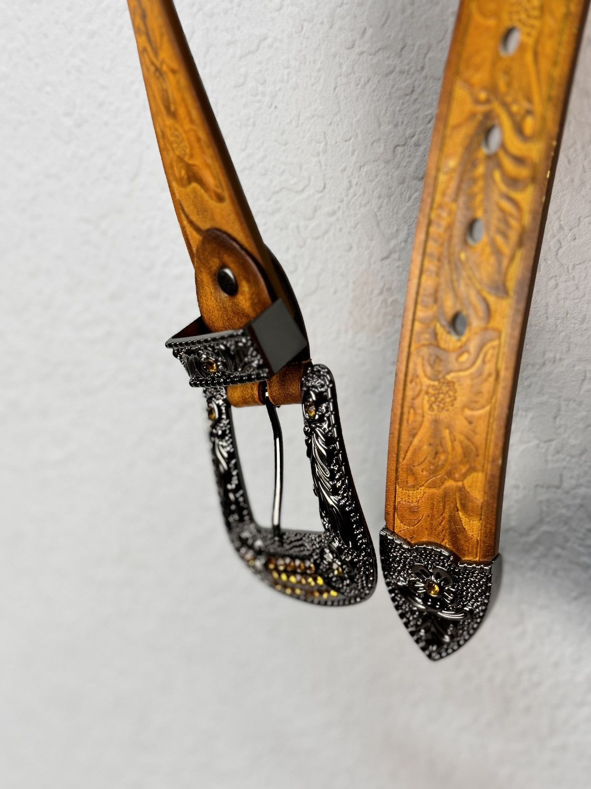 Vintage VINTAGE PYTHON GOTHIC LEATHER BELT RICK OWENS STYLE Size ONE SIZE - 6 Thumbnail