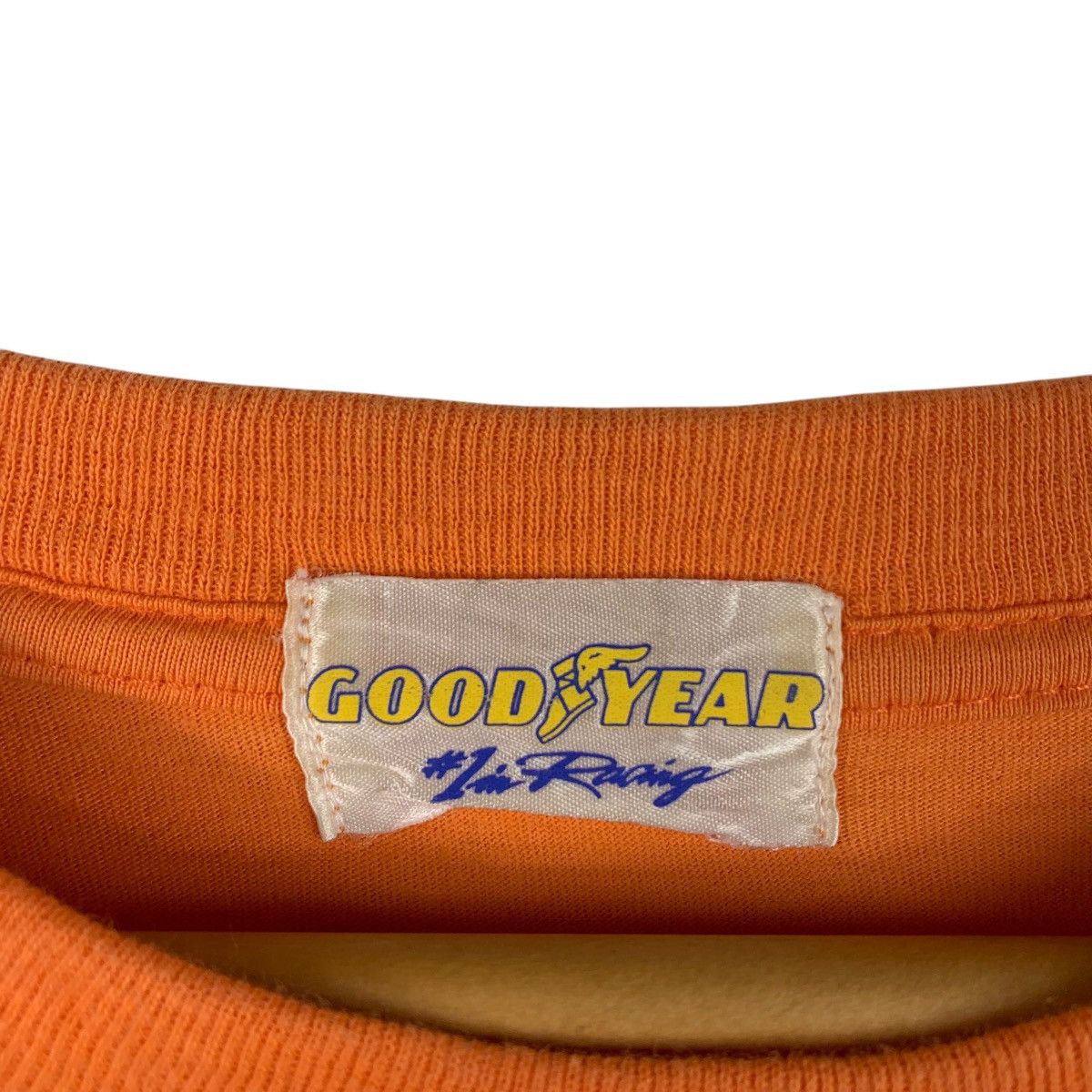 Japanese Brand Vintage GOODYEAR 1 in racing orange tee Size US M / EU 48-50 / 2 - 3 Thumbnail