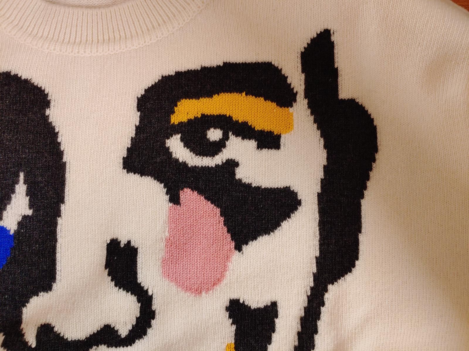 Louis Vuitton Louis Vuitton Portrait Intarsia Crewneck in White Size US XL / EU 56 / 4 - 2 Thumbnail