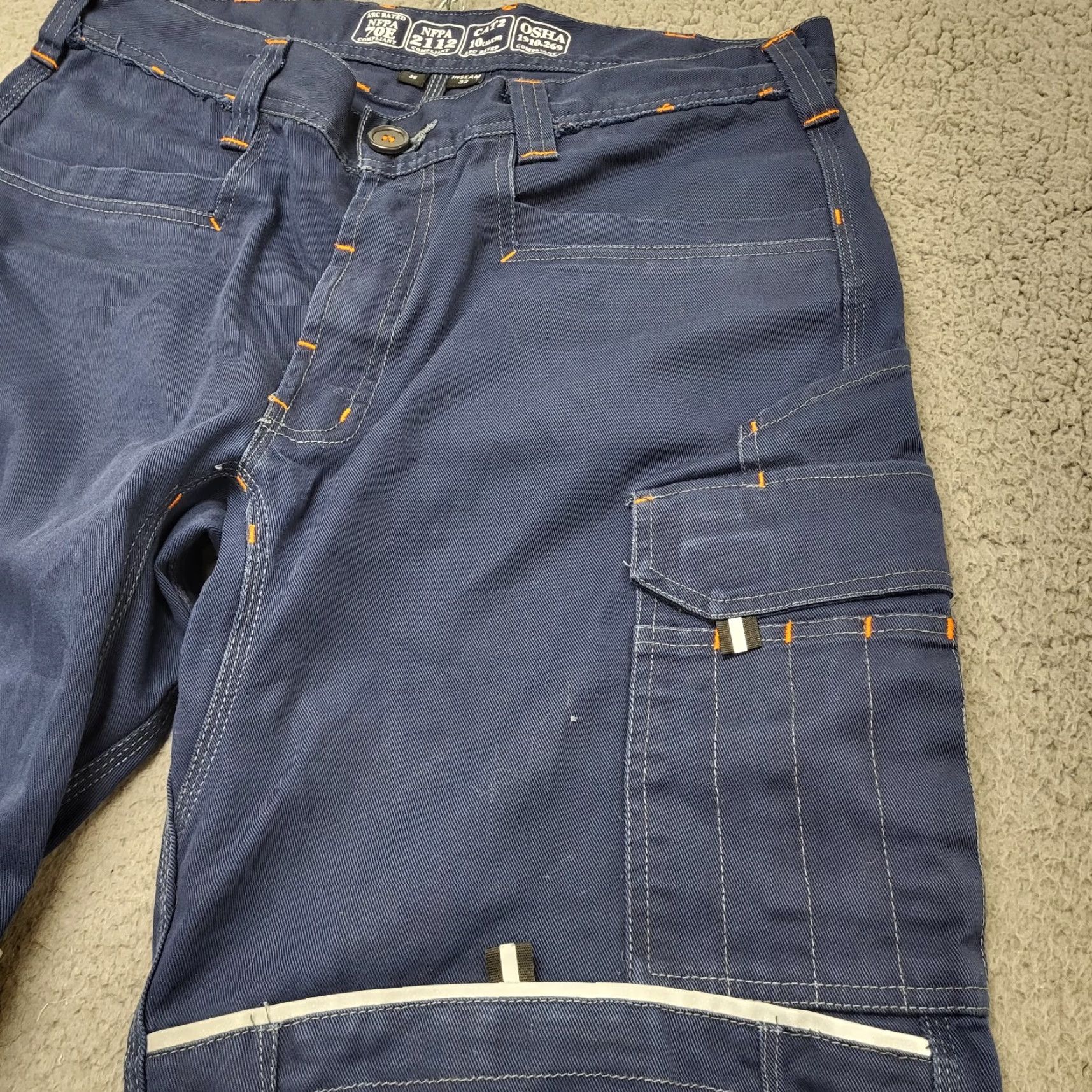 Vintage Kontra FR Pants Men's 36x32 Navy Blue Canvas Cargo Pocket Utility Jeans Workwear Straight Leg Pants Mens Regular Size 36 Navy blue Kontra FR Size US 36 / EU 52 - 7 Thumbnail