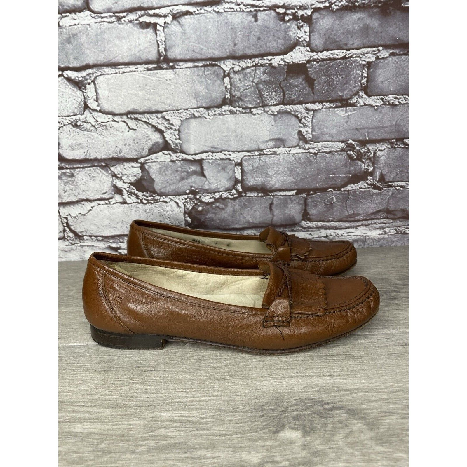 Bally Bally Margy Brown Leather Kiltie Braided Slip On Loafers Sho Size US 9 / IT 39 - 3 Thumbnail