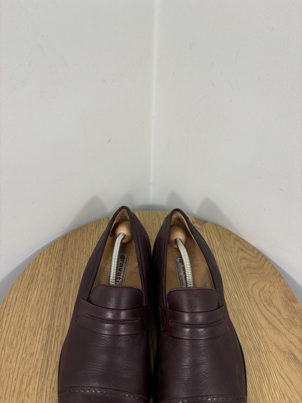 Gravati Gravati Vintage Men’s Burgundy Brown Leather Penny Loafers Size US 8.5 / EU 41-42 - 8 Thumbnail