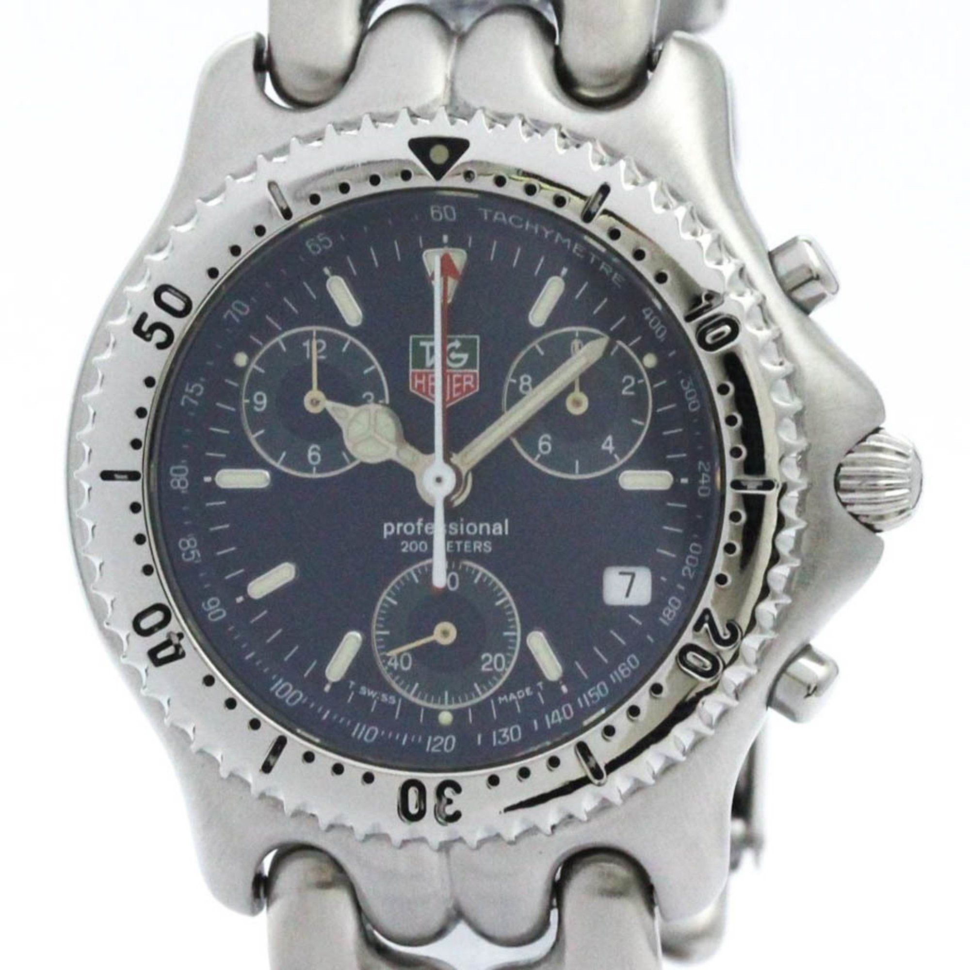 Tag Heuer Polished TAG HEUER Sel Chronograph 200M Steel Quartz Mens Watch CG1114 BF574238 Size ONE SIZE - 1 Thumbnail
