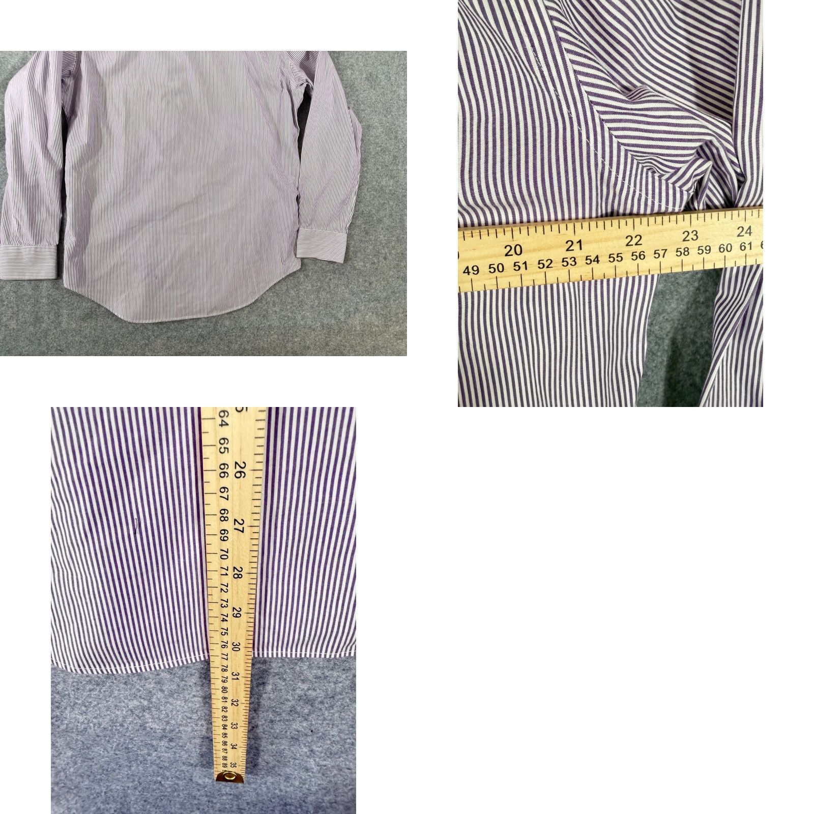 Polo Ralph Lauren Polo Ralph Lauren Shirt Mens M Purple White Striped Non-Iron Slim Fit Pony Logo Long Sleeve Size US M / EU 48-50 / 2 - 9 Thumbnail