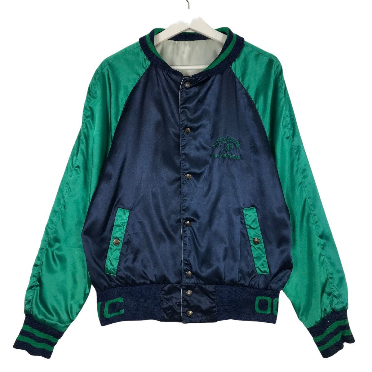 Ocean Pacific × Vintage 💥 VINTAGE 1980s OCEAN PACIFIC REVERSIBLE SATIN JACKET Size US M / EU 48-50 / 2 - 2 Thumbnail