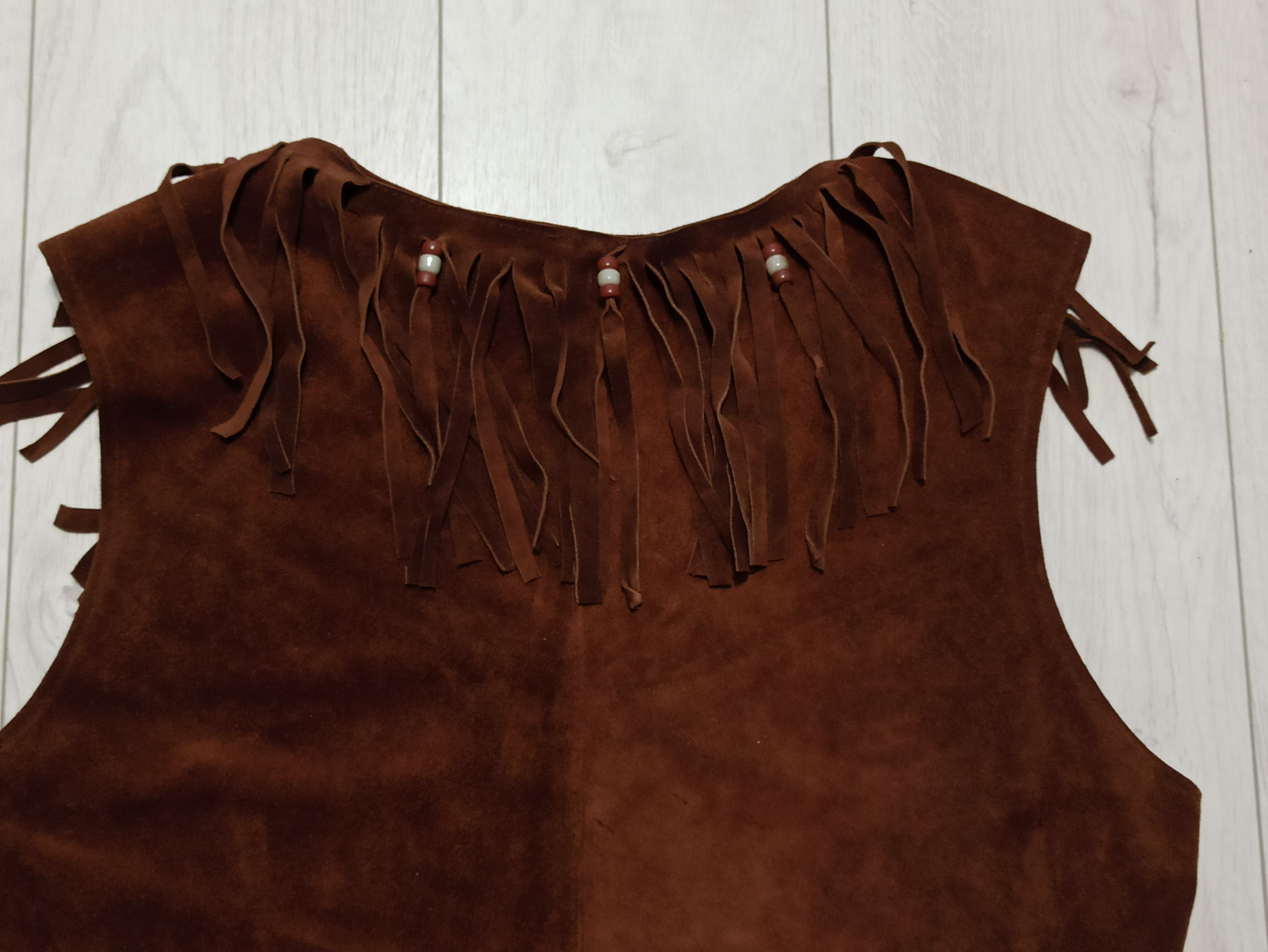 Leather Cow Boy Dream Paris Vintage Suede Fringe Western Vest M Size M / US 6-8 / IT 42-44 - 4 Thumbnail