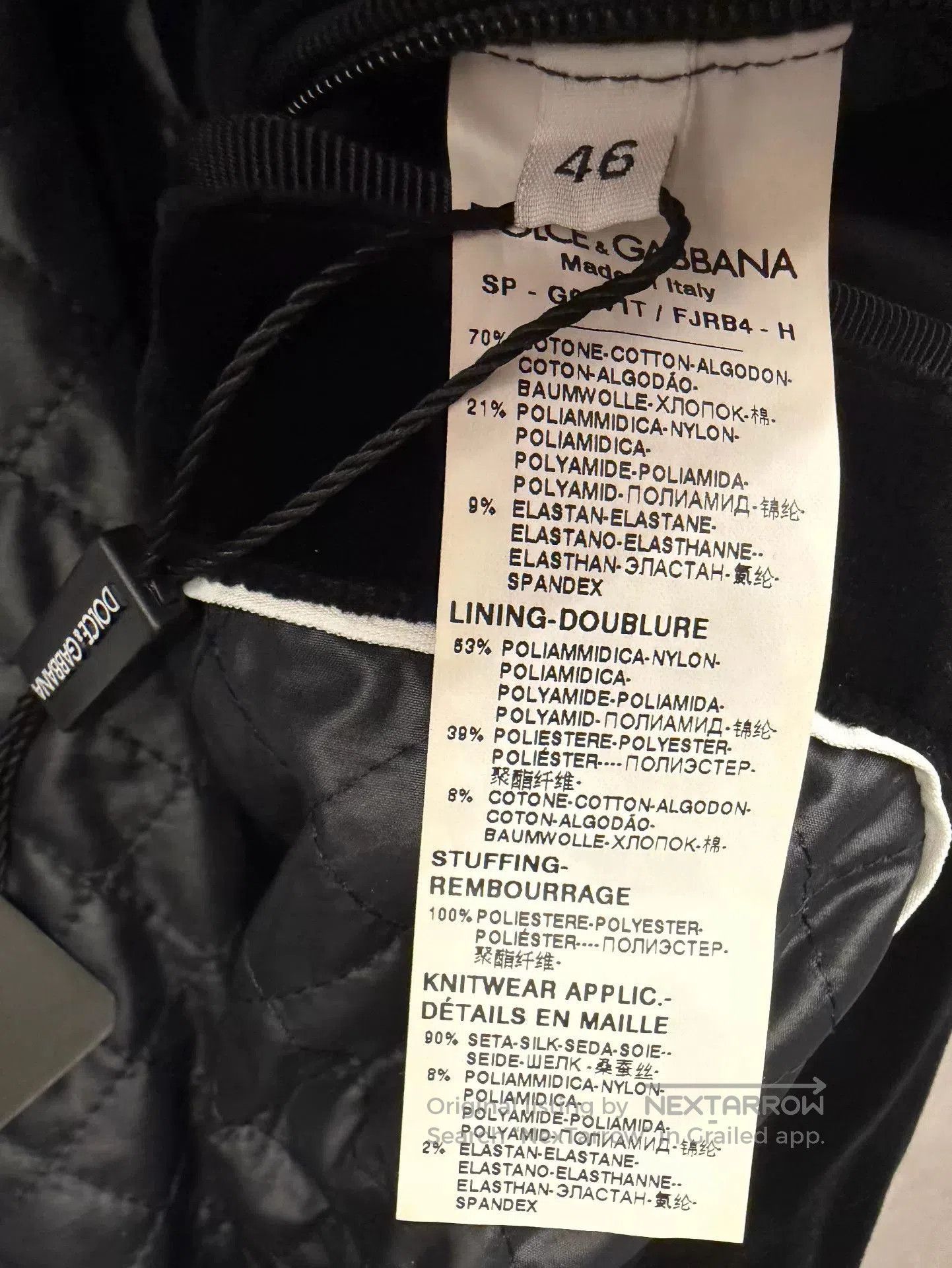 Dolce & Gabbana Dolce & Gabbana Silk Men's Cotton Jacket. Size US S / EU 44-46 / 1 - 9 Thumbnail