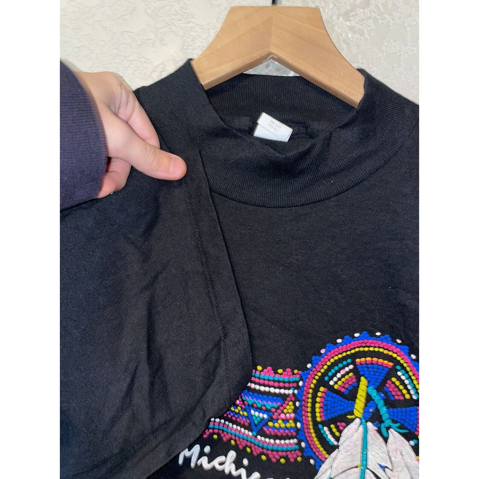 Vintage Womens Vintage Upper Michigan Shirt Tee Top Crop 90s Size L / US 10 / IT 46 - 6 Thumbnail