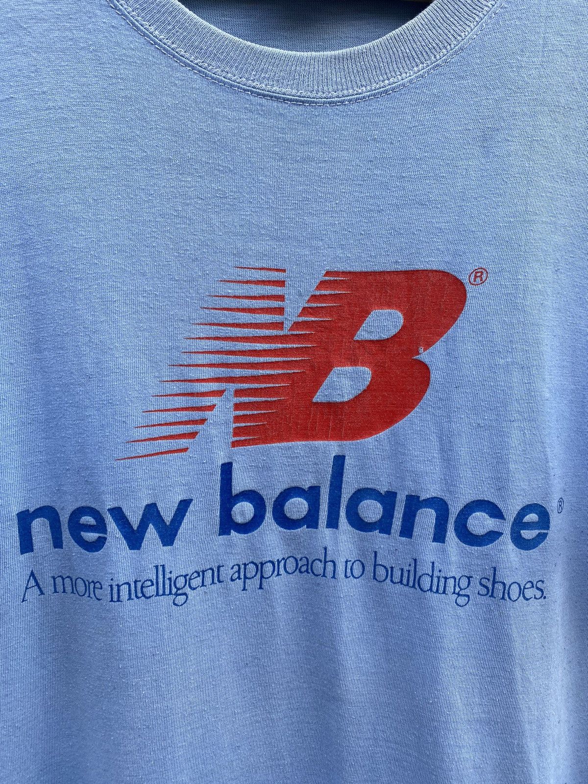 New Balance Vintage 80’s ~ 90’s NEW BALANCE Promo Shoes Tshirt Size US L / EU 52-54 / 3 - 3 Thumbnail