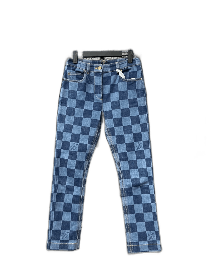 Louis Vuitton Louis Vuitton Checkerboard Denim Pants Size 34 -2505 Size 32" / US 10 / IT 46 - 1 Thumbnail