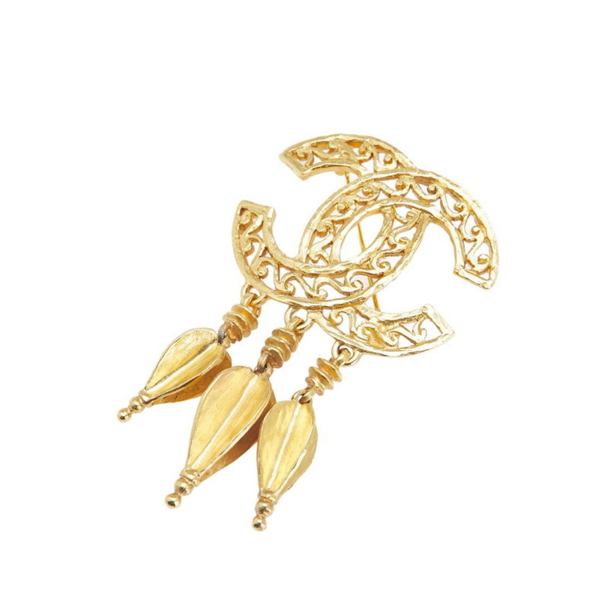 Chanel Vintage Chanel Coco Mark Swing Brooch, Gold Plated, Women's, CHANEL Size ONE SIZE - 1 Thumbnail