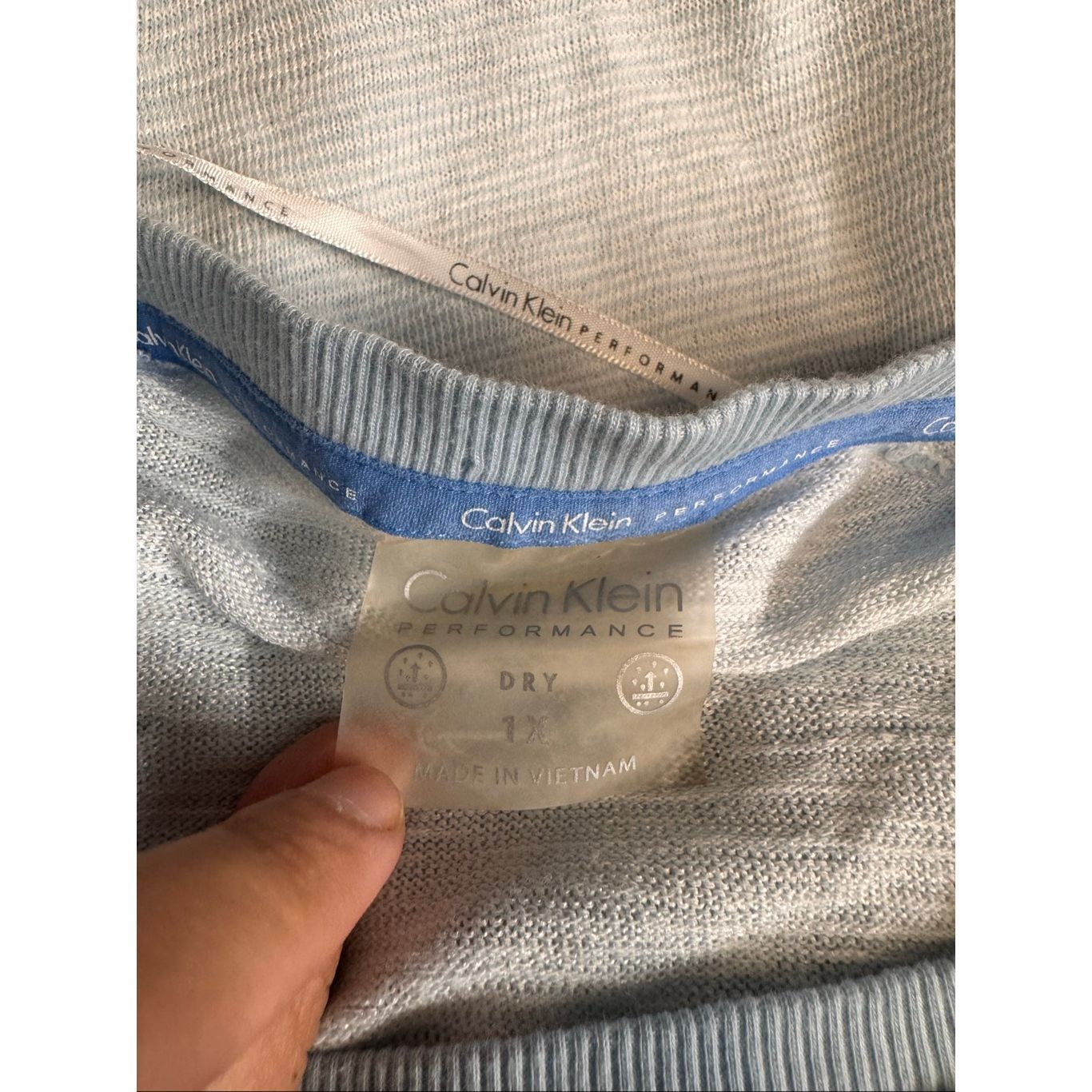 Calvin Klein Calvin Klein Performance Light Blue Knit Lounge Top – Size 1 Size XL / US 12-14 / IT 48-50 - 6 Thumbnail
