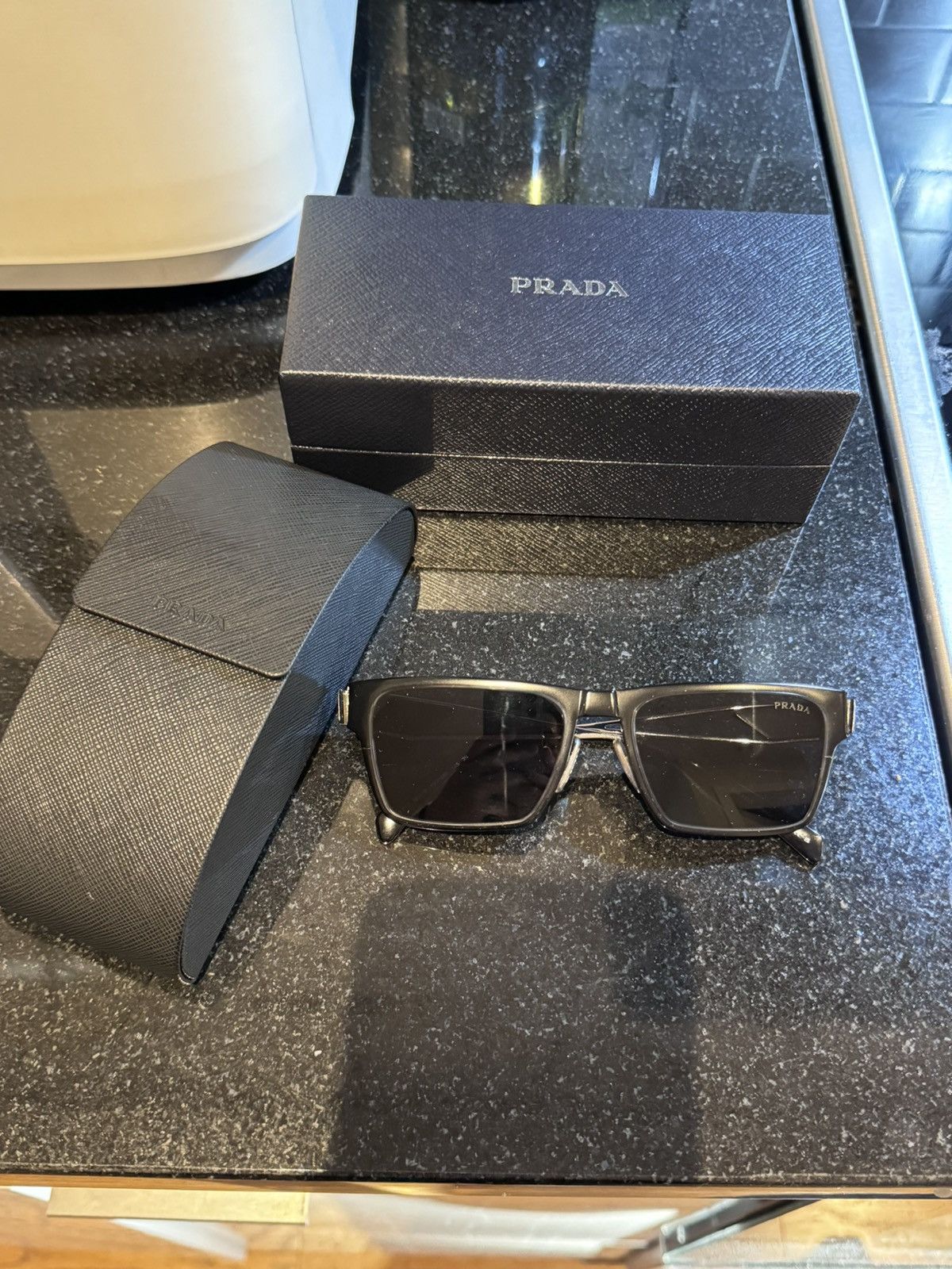 image of Prada Symbole Pillow Sunglasses, 56Mm in Black, Men's