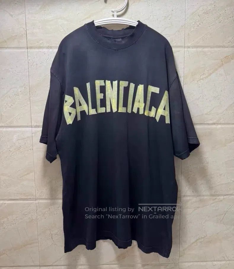 Balenciaga Balenciaga Grey tape destruction distressed round neck loo Size US L / EU 52-54 / 3 - 1 Thumbnail