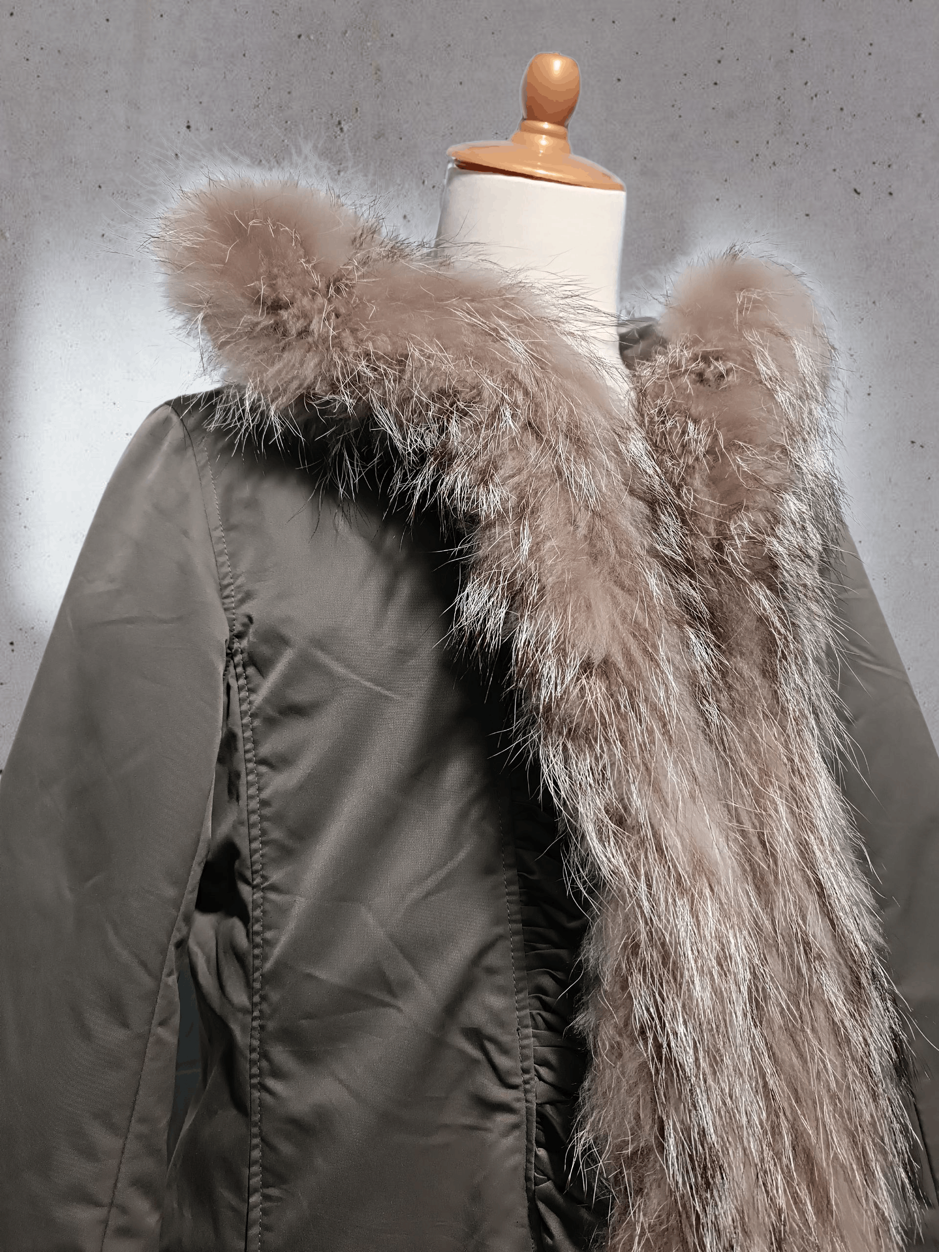 Japanese Brand Fox Fur Trim Parka Jacket Green Army Size M / US 6-8 / IT 42-44 - 5 Thumbnail