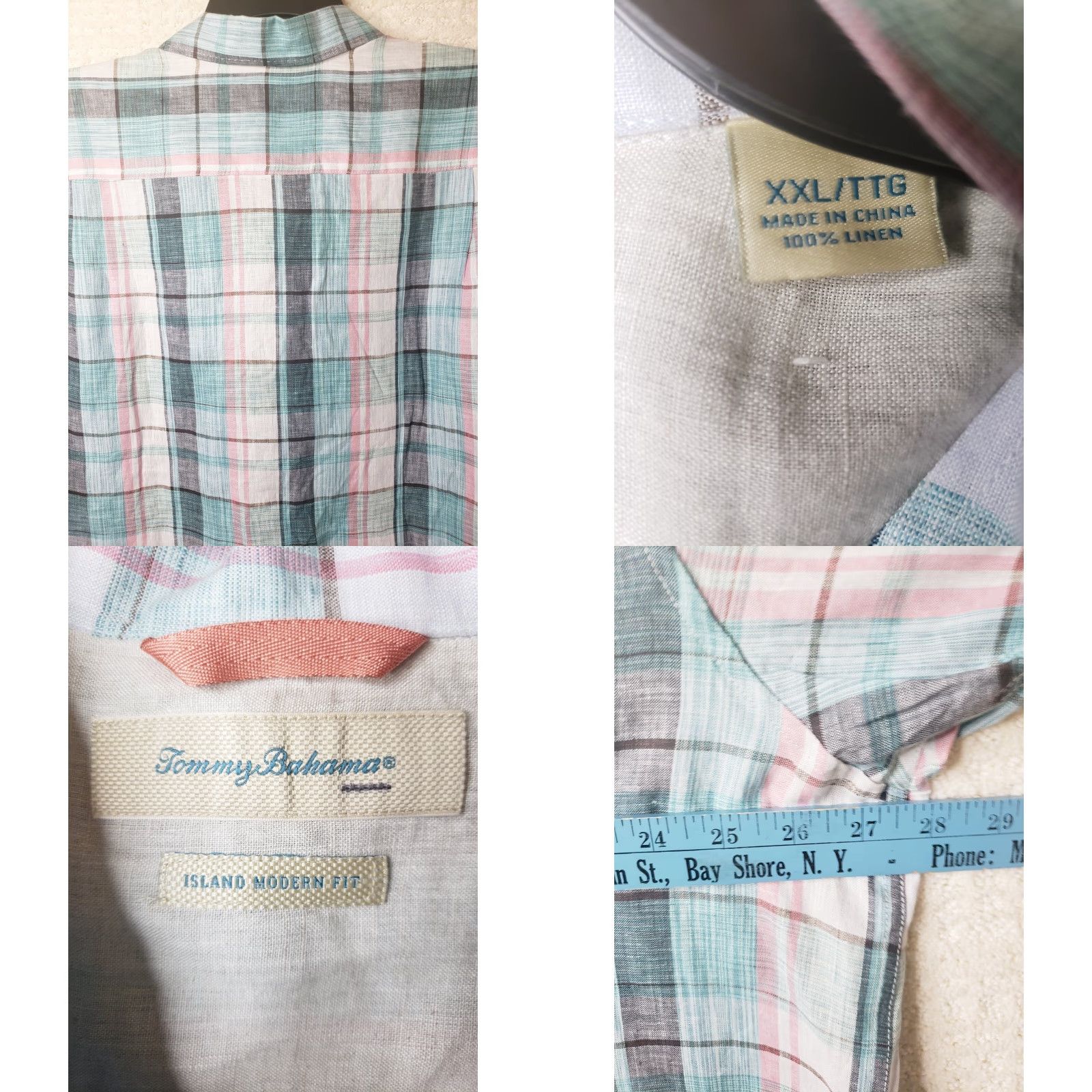 Tommy Bahama Tommy Bahama Shirt Mens 2XL 100% Linen Multicolor Plaid Short Sleeve Collared Relax XXL Size US XXL / EU 58 / 5 - 8 Thumbnail