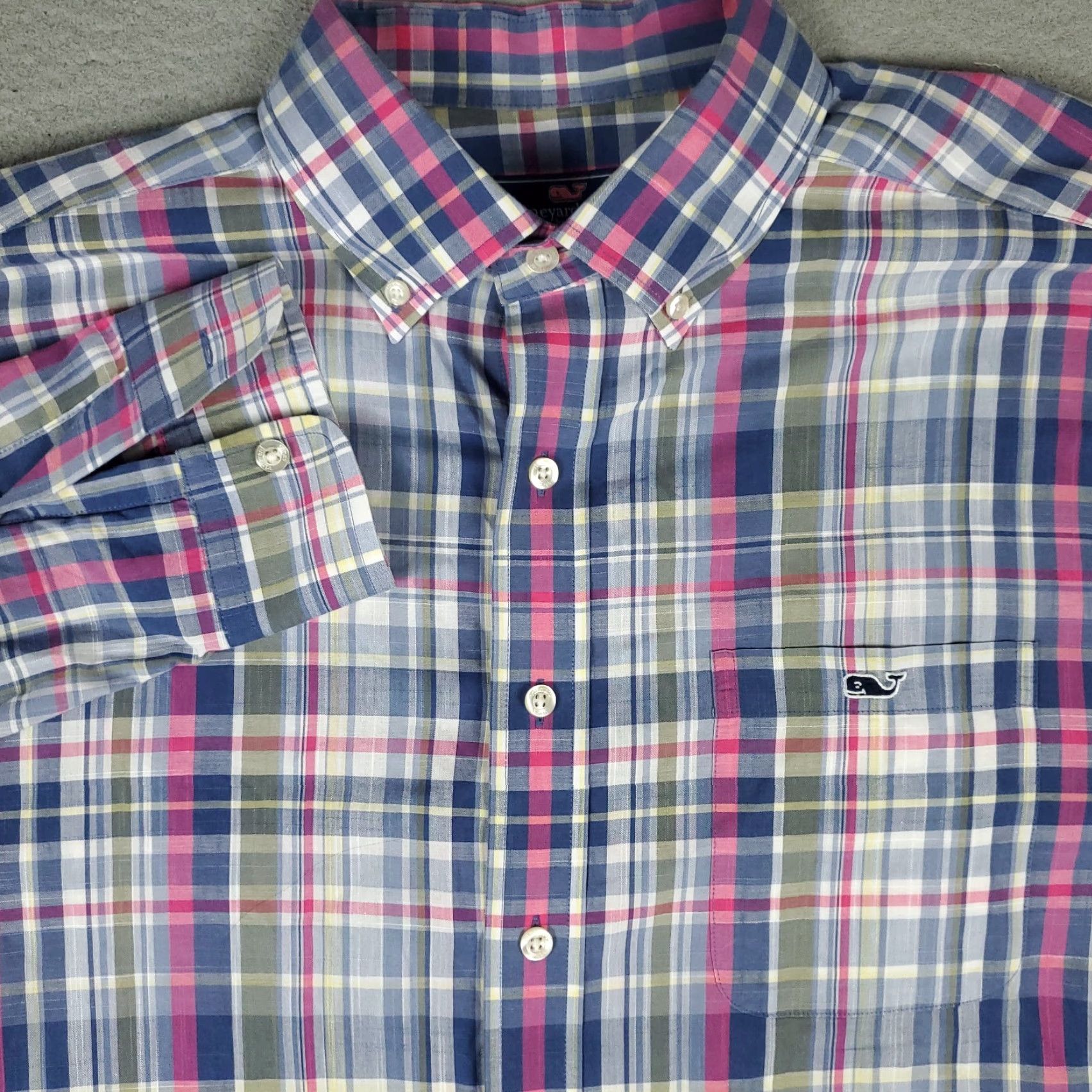 Vineyard Vines Vineyard Vines Shirt Mens Large Blue Pink Plaid Button Up Long Sleeve Size US L / EU 52-54 / 3 - 2 Thumbnail