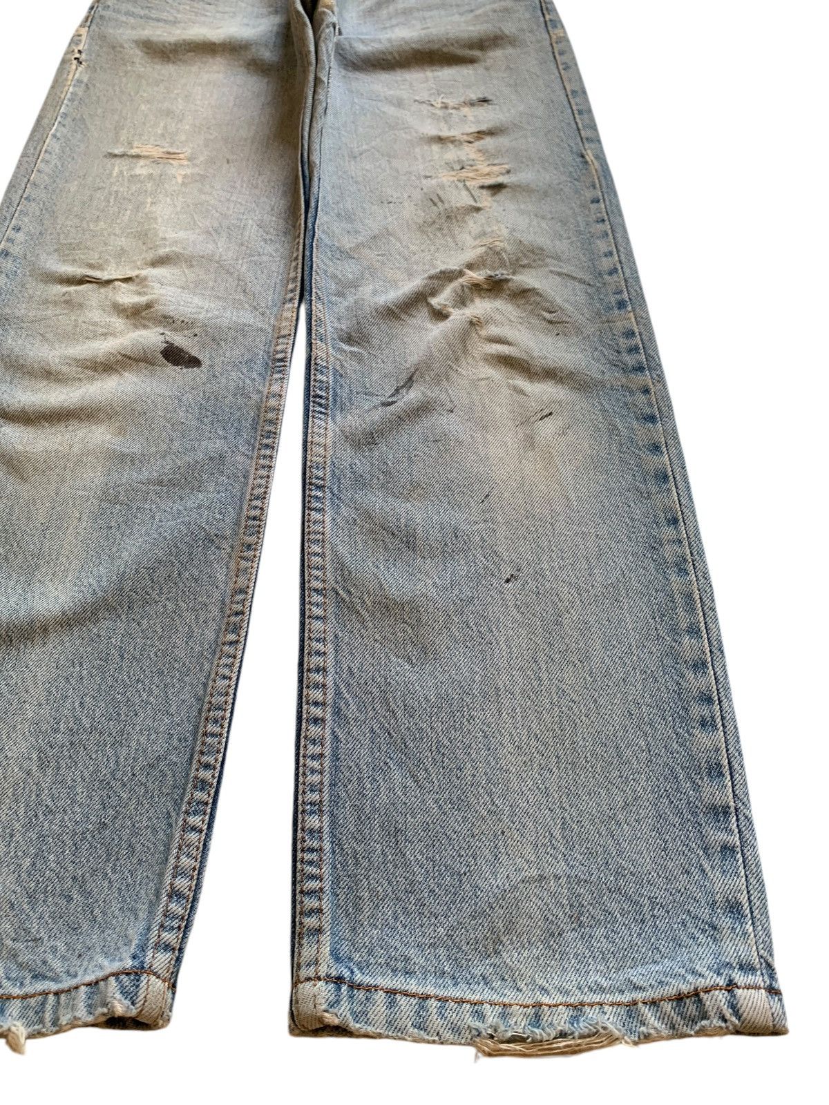 Levi's × Levi's Vintage Clothing Vintage 90s Levis Big E Painted Blue Wash Distressed Jeans Size US 28 / EU 44 - 7 Thumbnail