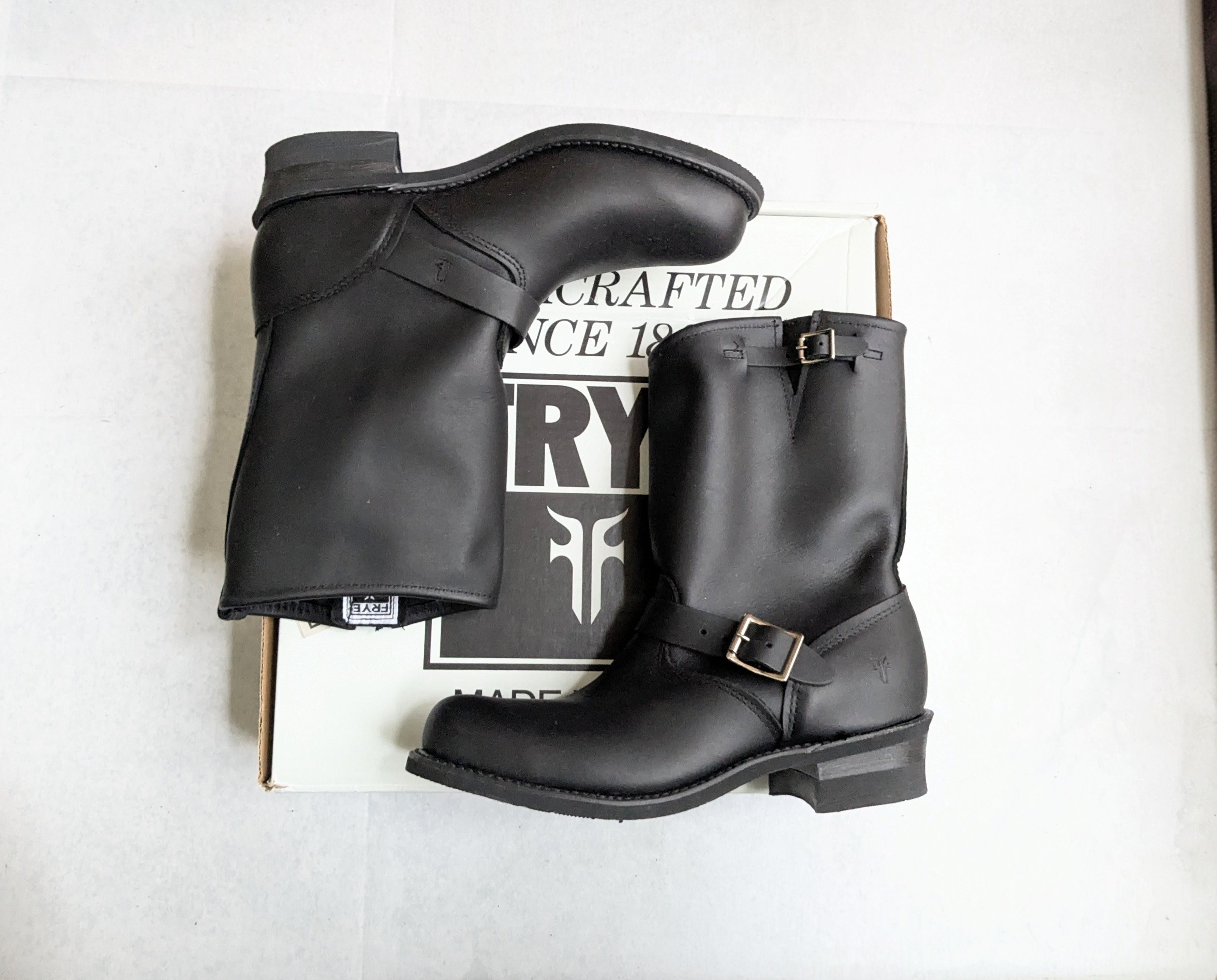 Frye Frye Engineer Boots Black Leather 9 Motorcycle Biker Size US 9 / EU 42 - 1 Thumbnail