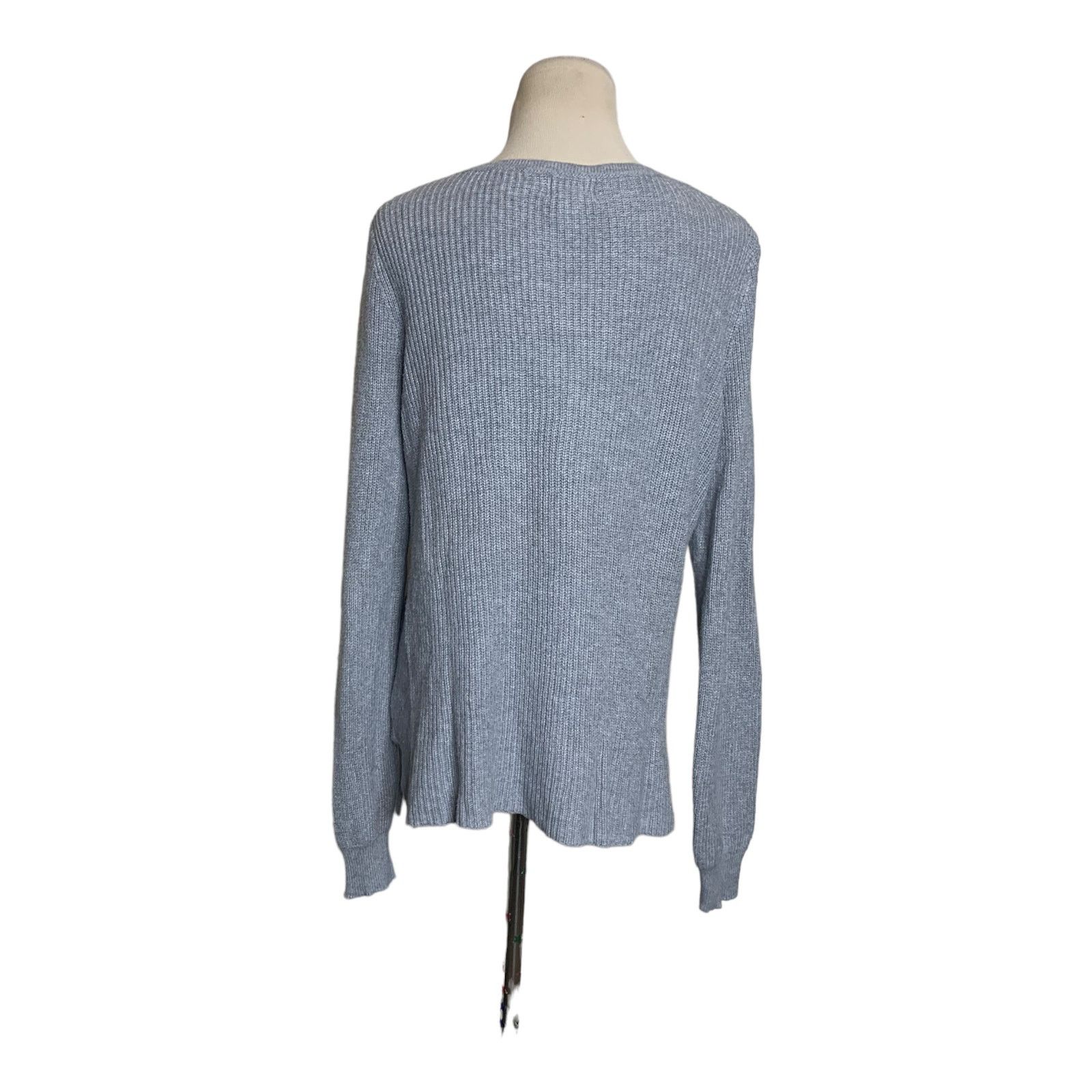 Old Navy Old Navy long sleeves gray lace up top size Small Size S / US 4 / IT 40 - 2 Thumbnail