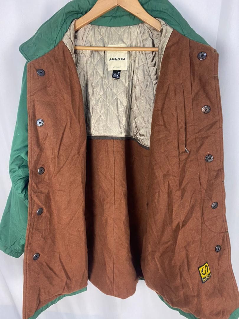 Lagato design snap button jacket hidden hoodie