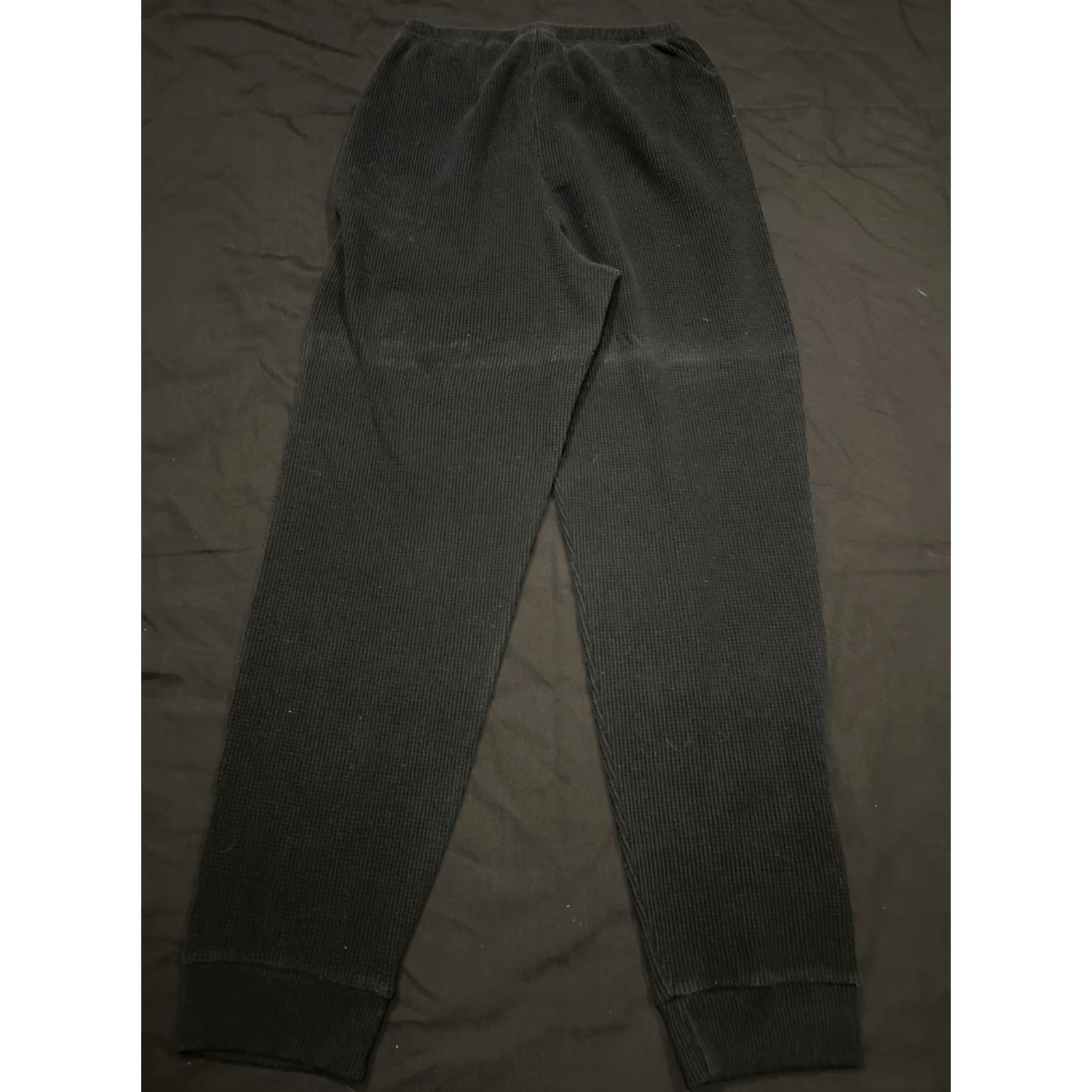 Victoria's Secret VINTAGE Victoria Secret Pajama Pants Black Waffle Knit M Soft Y2K Size 32" / US 10 / IT 46 - 4 Thumbnail