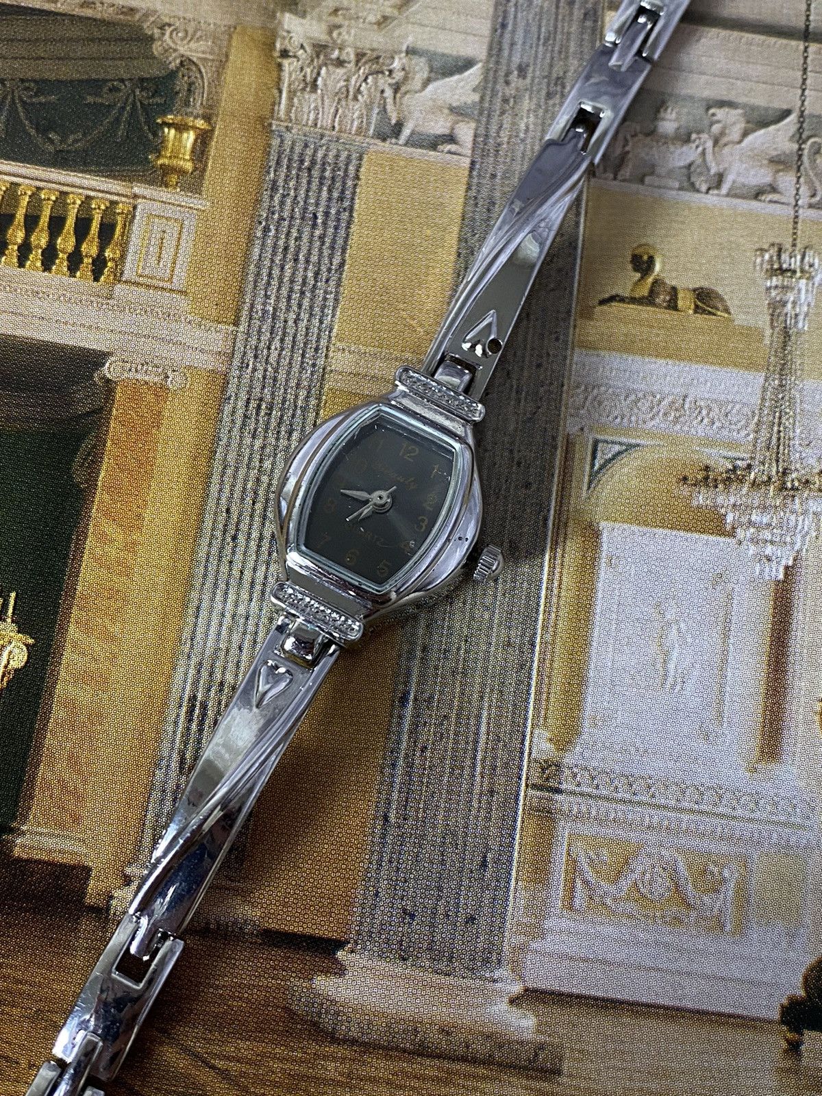 Jewelry Women's Silver Tone Watch, Quartz, with Bracelet Rhinestones Size ONE SIZE - 2 Thumbnail