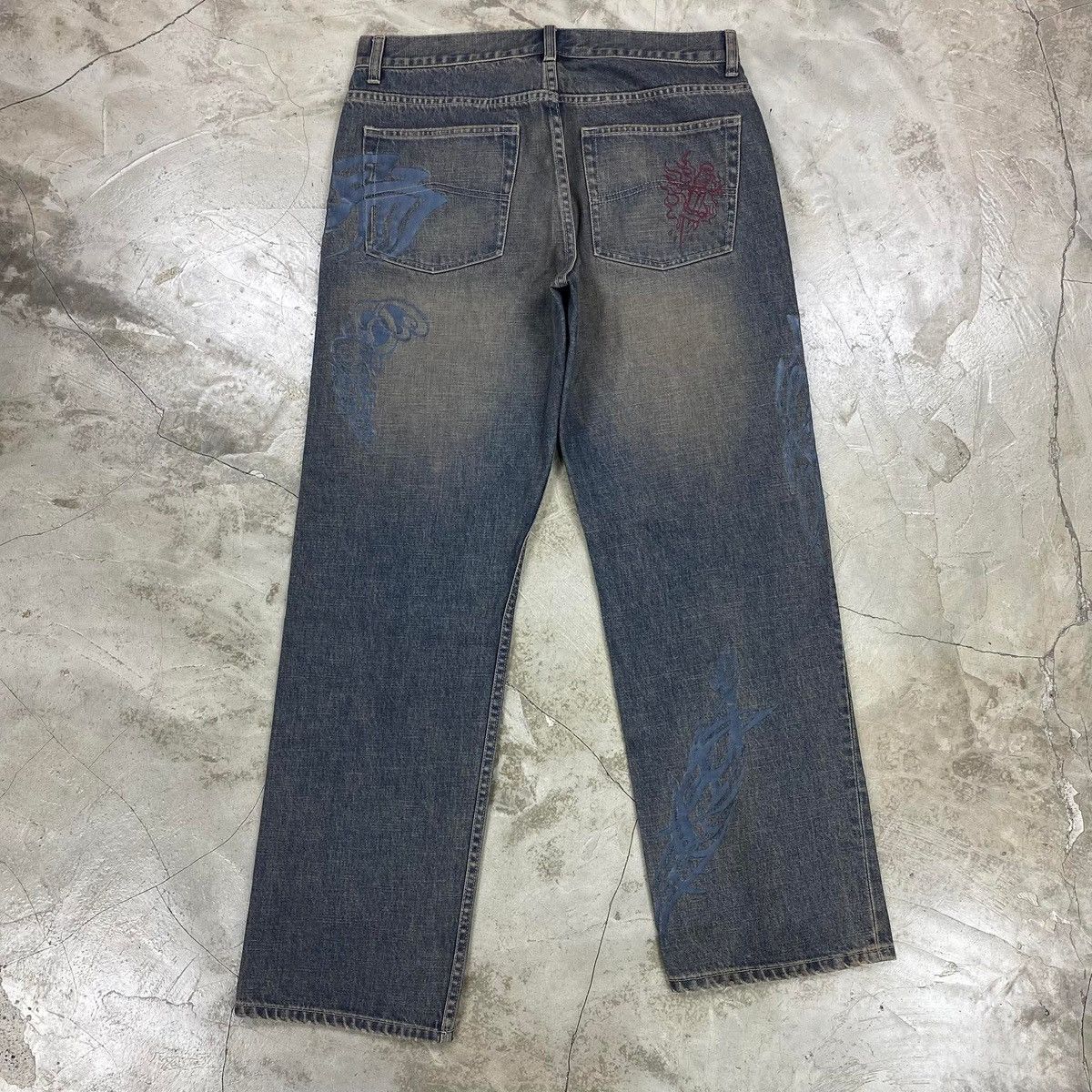 Armani Exchange Tattoo Print Denim Pants Size US 32 / EU 48 - 10 Thumbnail
