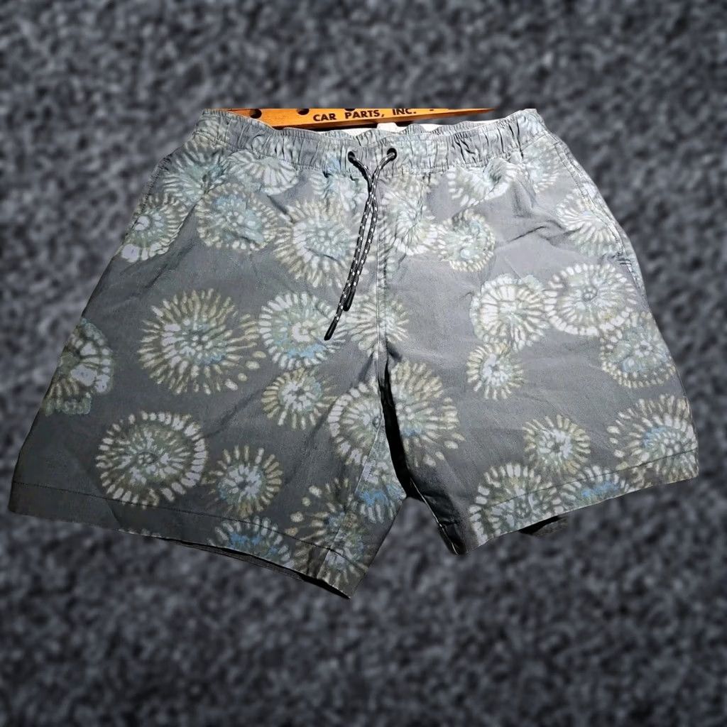 Toad&Co Toad&Co Shorts Men Large Blue Organic Cotton Blend Stretch Geometric Drawstring Size US 33 - 1 Thumbnail