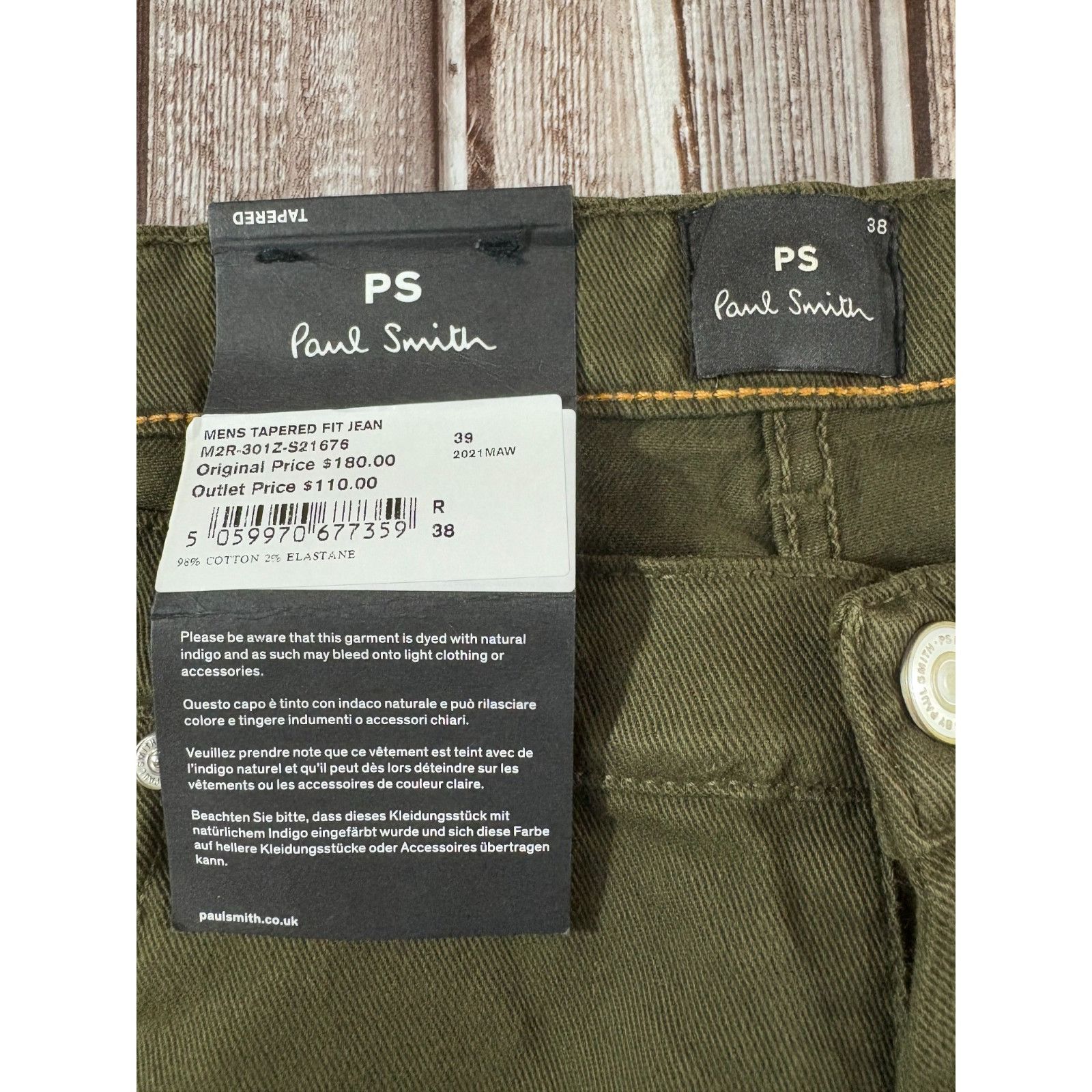 Paul Smith Paul Smith Tapered Fit Jeans size 38 color Khaki Green NWT R Size US 38 / EU 54 - 2 Thumbnail
