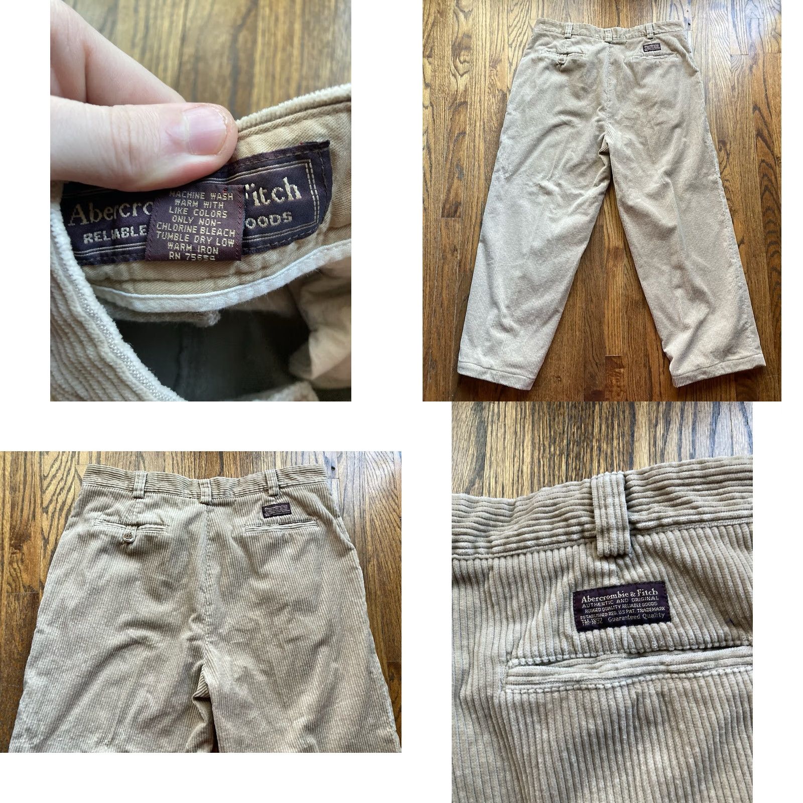 Abercrombie & Fitch VINTAGE Abercrombie & Fitch Pants Mens 36x30 Beige 90s Preppy Cords Size US 36 / EU 52 - 8 Thumbnail