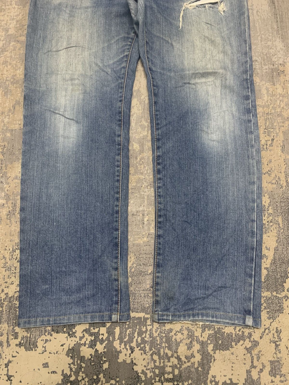 Edwin Vintage Edwin Japan Mud Wash Distressed Baggy Jeans Size US 35 - 3 Thumbnail