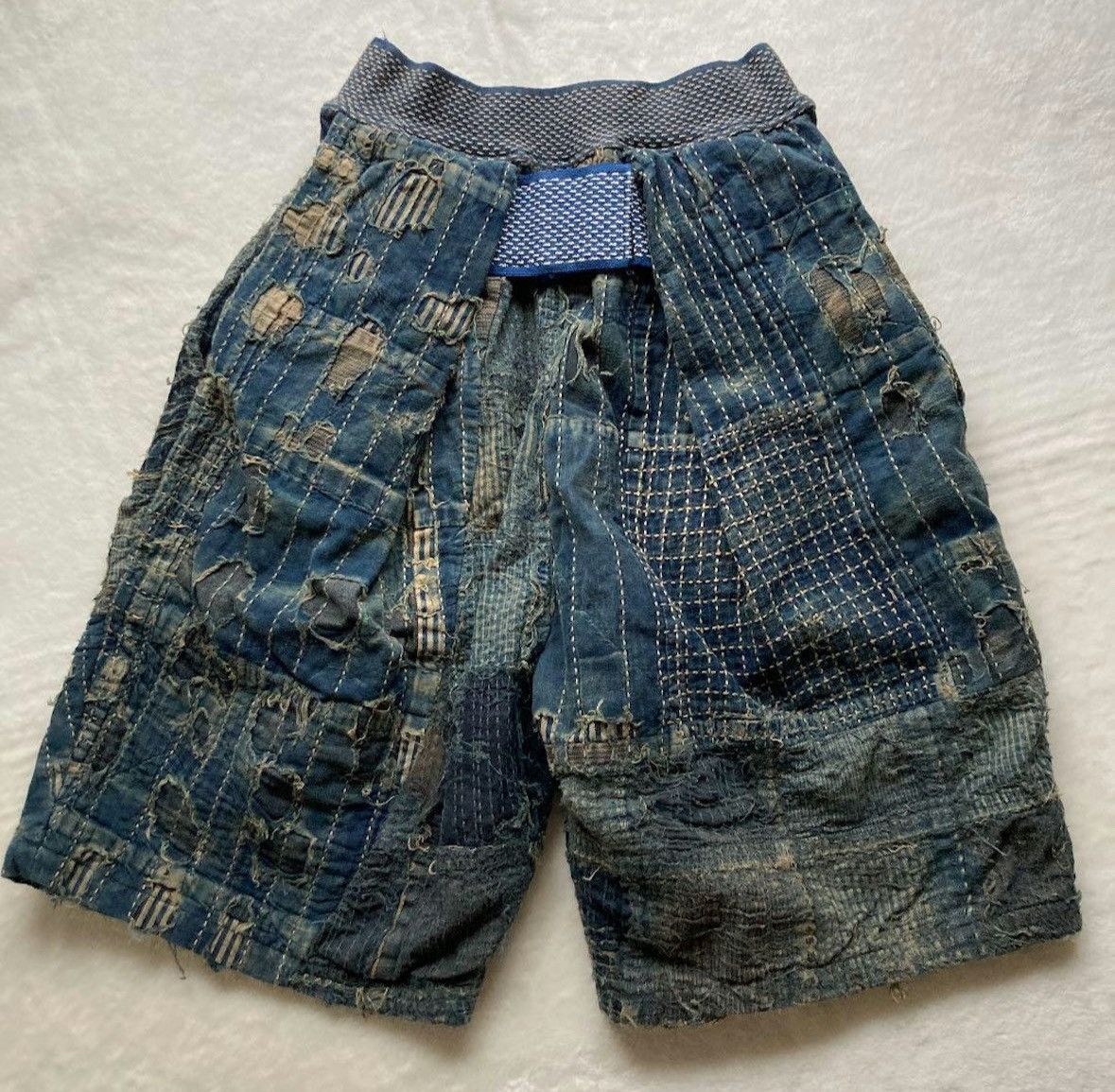 Kapital Kapital Boro Crash Sirloin Old man and the sea Denim Shorts Size US 34 / EU 50 - 2 Thumbnail
