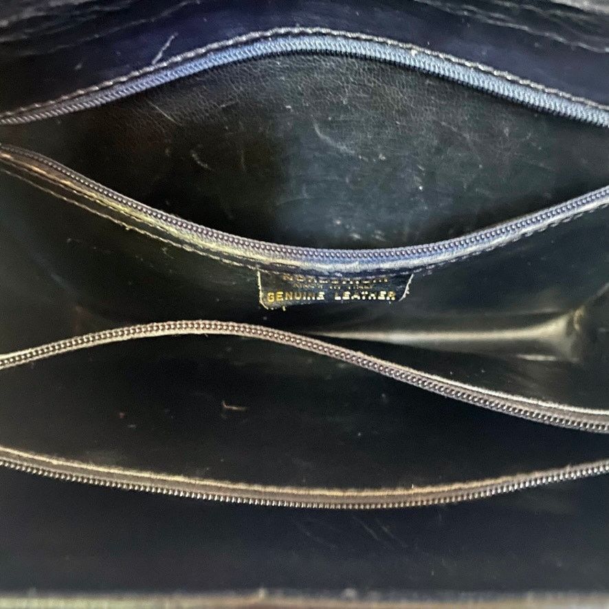 Nordstrom × Vintage Vintage Nordstrom Black Leather Box Purse Crossbody Handbag Size ONE SIZE - 9 Thumbnail