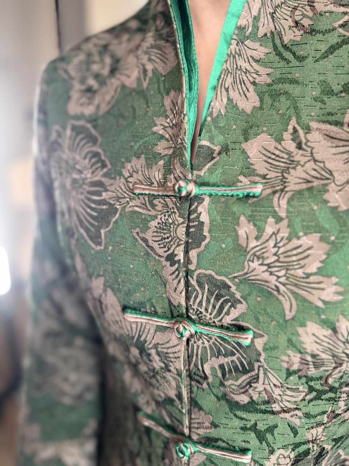 Designer Elegant Floral Jacquard Jacket Size ONE SIZE - 3 Thumbnail