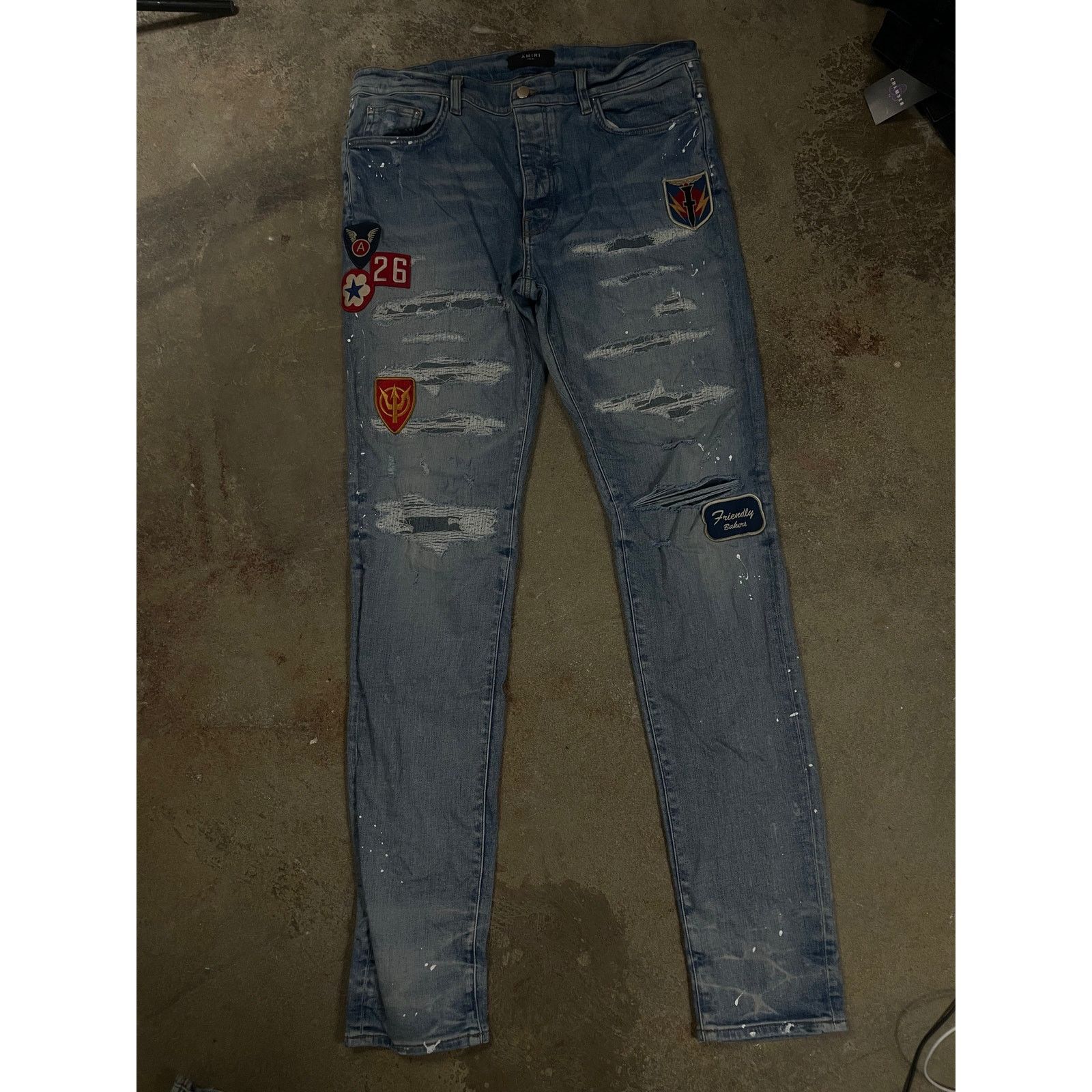 Amiri Amiri Jeans Light Wash Biker Patch Used 36 Size US 36 / EU 52 - 1 Thumbnail