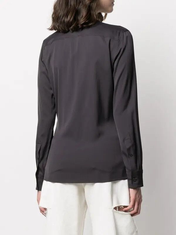 Bottega Veneta o1y0725 Solid Color Shirt in Black Size S / US 4 / IT 40 - 4 Thumbnail