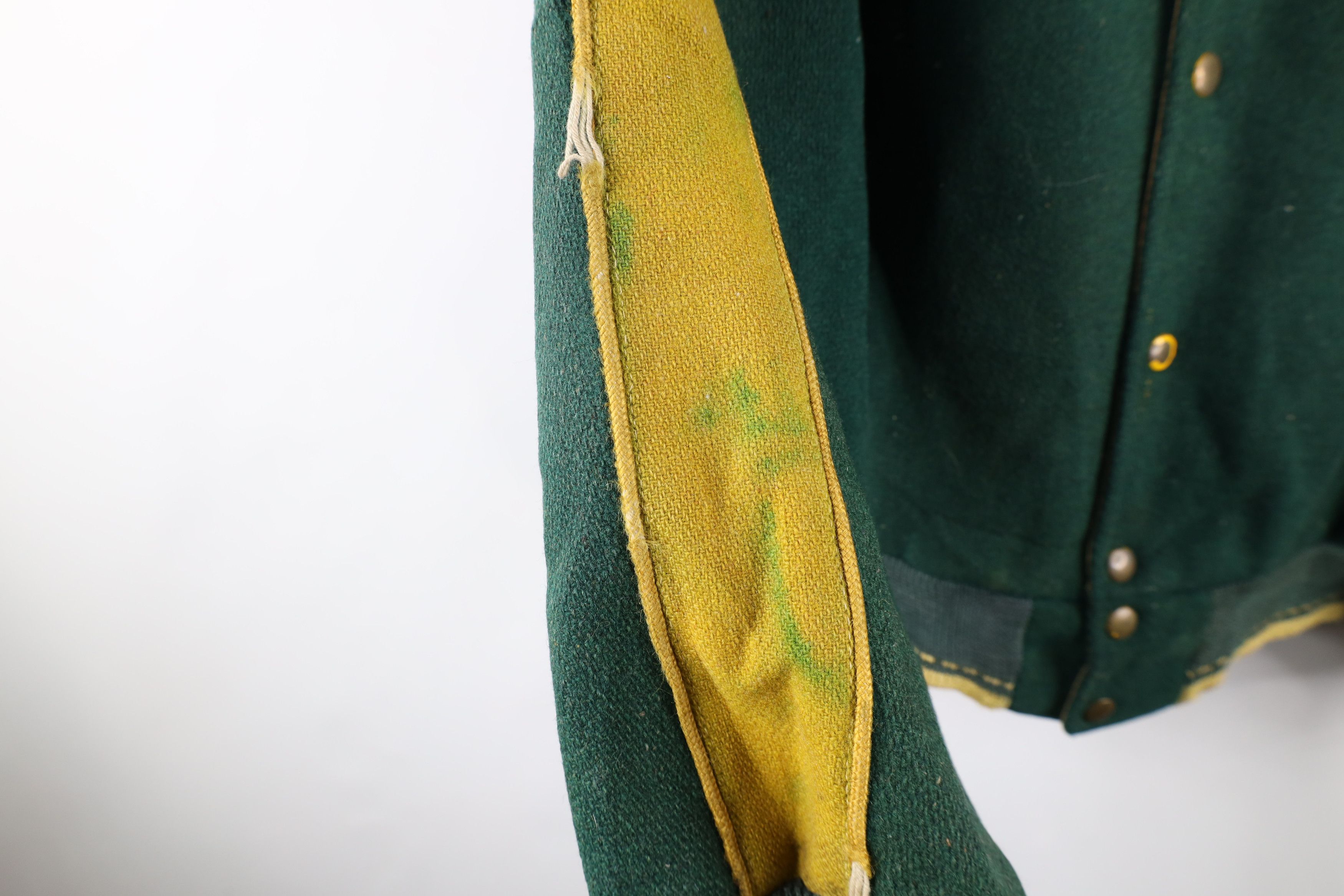 Vintage Vintage 40s 50s Streetwear Wool Varsity Jacket Green USA Size US M / EU 48-50 / 2 - 6 Thumbnail