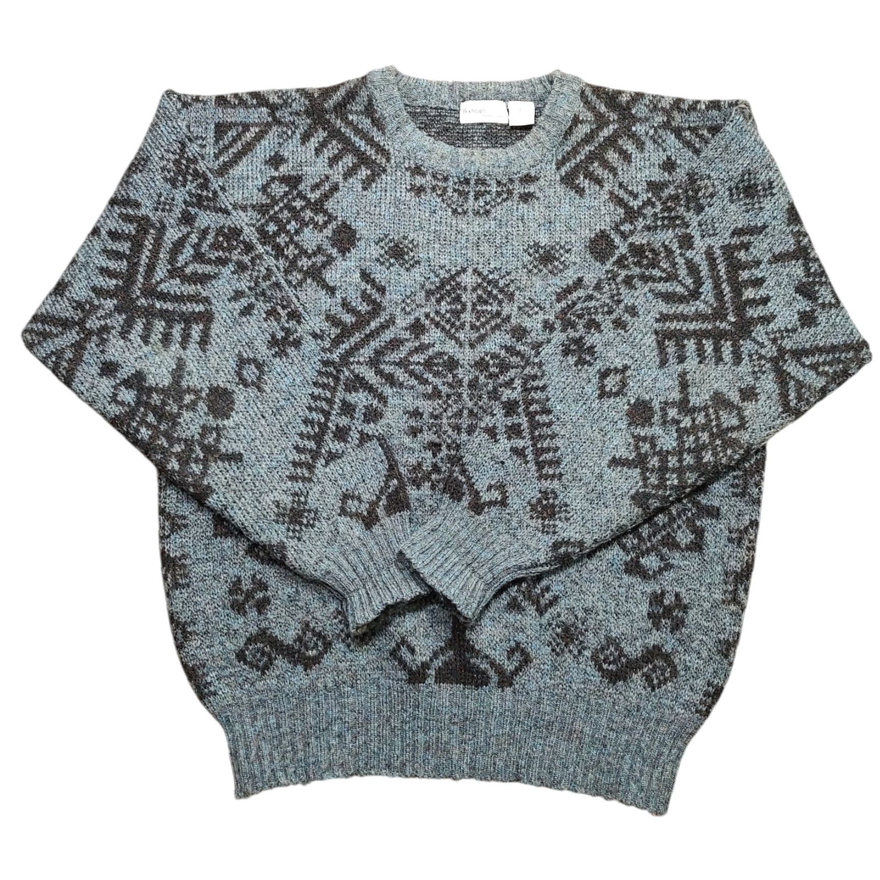 Vintage VINTAGE Boundary Waters Sweater Mens Large Blue Acrylic Geometric Knit Crew Neck Pullover Knit All Seasons 90s 80s Classic Mens Size US L / EU 52-54 / 3 - 2 Thumbnail