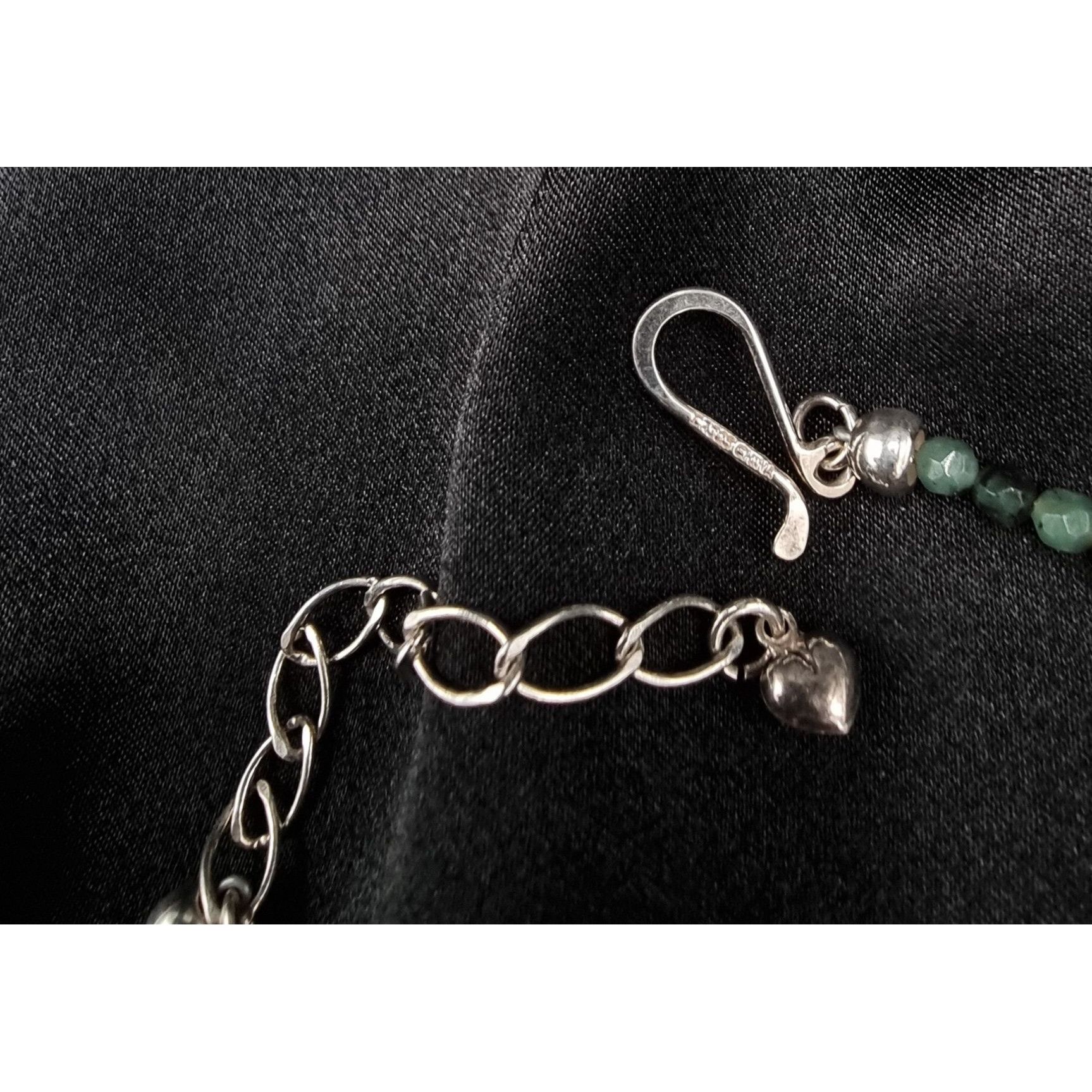 Vintage Jay King Mine Finds Natural Emerald Beaded Necklace With Ste Size ONE SIZE - 6 Thumbnail