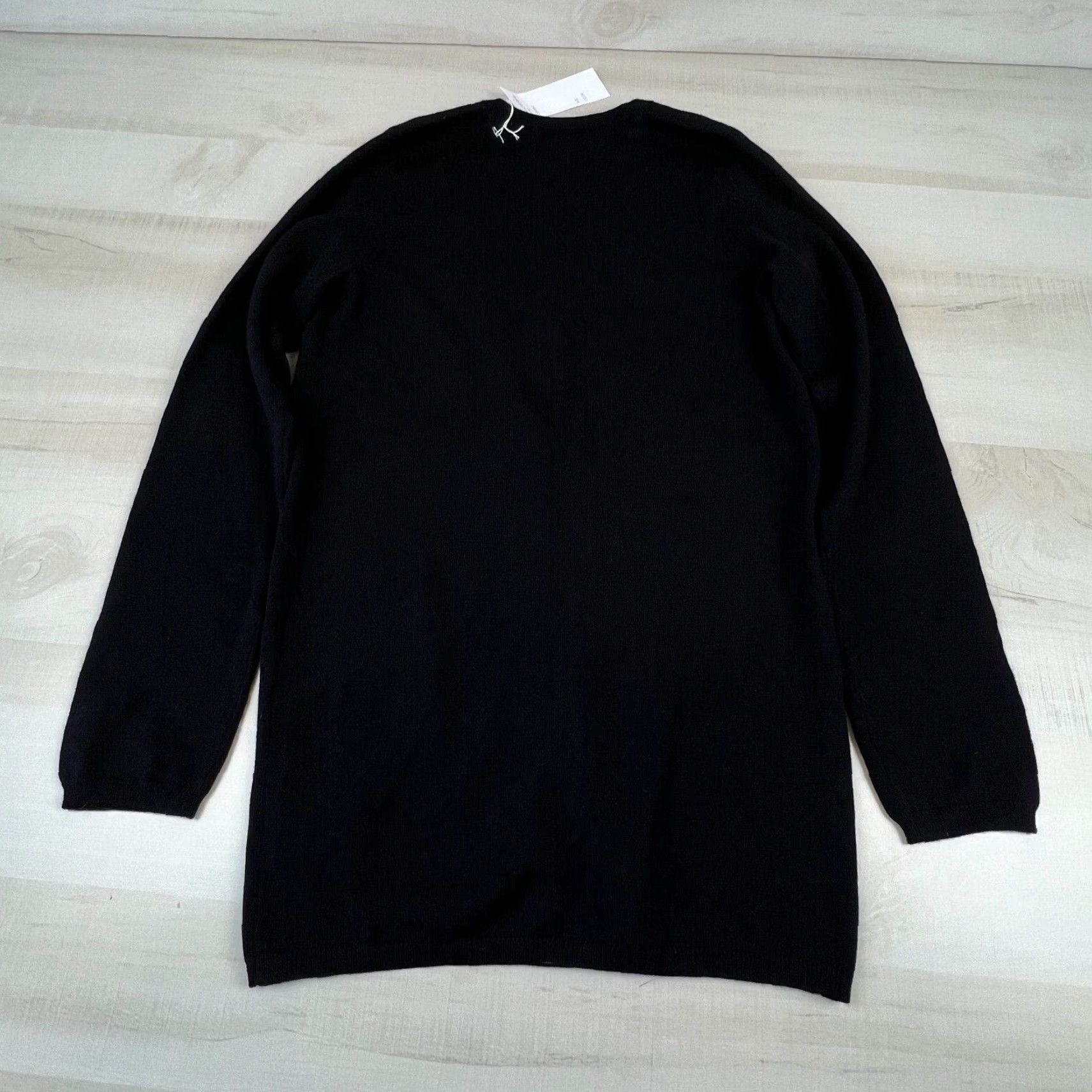 Vintage Design History Women Small Black Merino Wool V Neck Cardigan Sweater Size S / US 4 / IT 40 - 7 Thumbnail