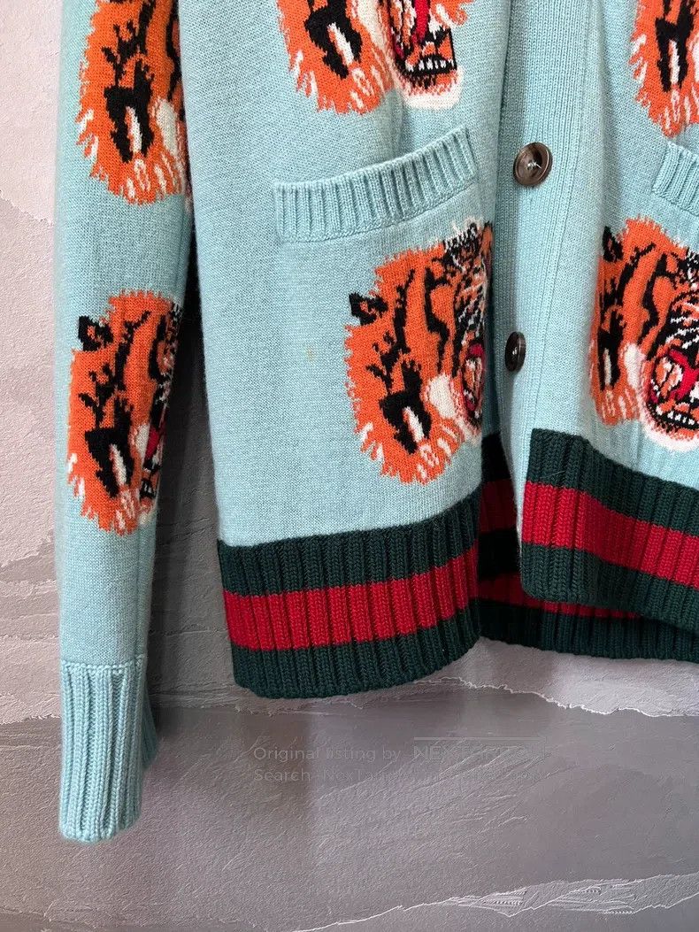 Gucci Gucci Light blue full print Hutou Lake blue woollen knitte Size US L / EU 52-54 / 3 - 6 Thumbnail