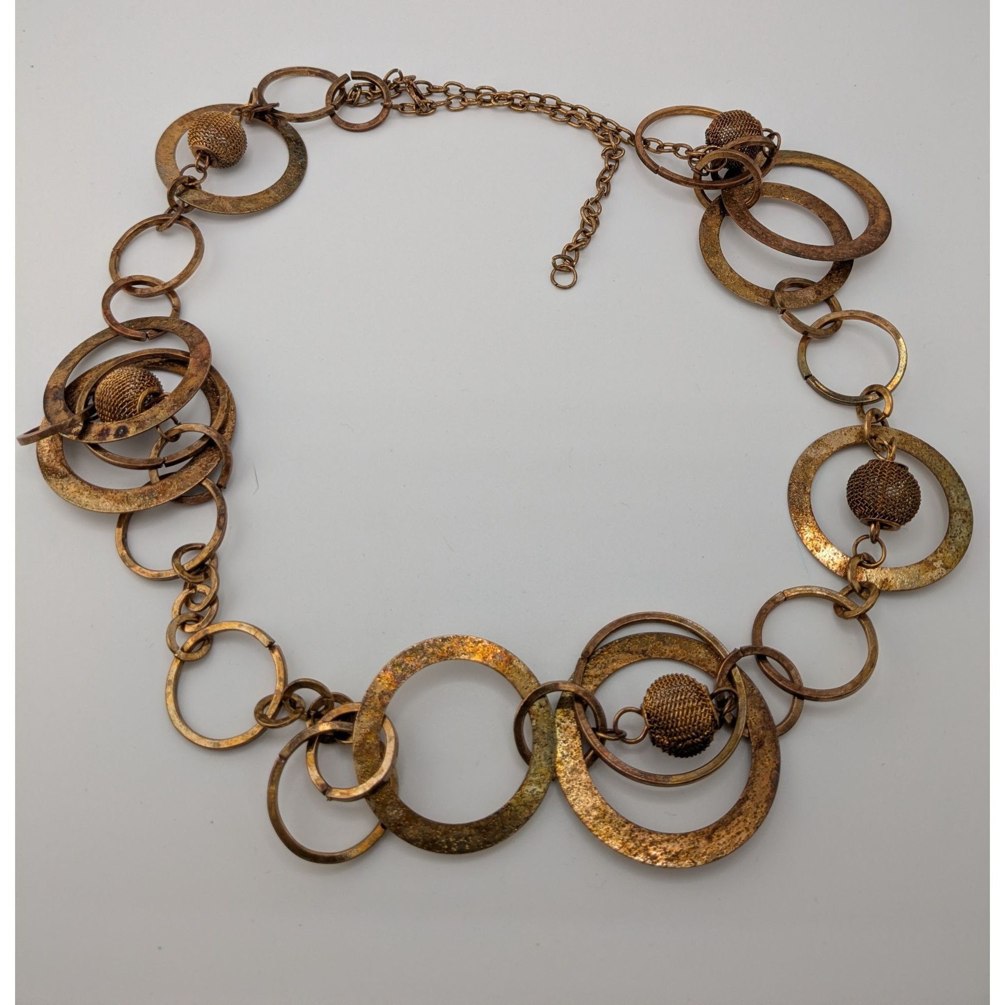 Other Vintage Glam Gold/Copper-Toned Statement Necklace With Textu Size ONE SIZE - 7 Thumbnail
