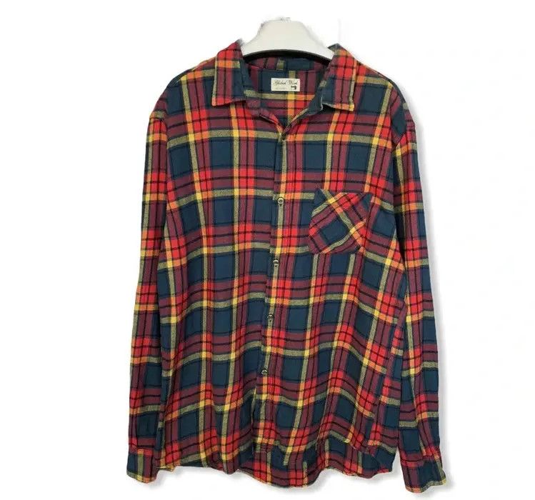 Flannel × Global Work × Japanese Brand Japanese Brand Global Work Plaid Tartan Flannel Shirt 👕 Size US M / EU 48-50 / 2 - 1 Thumbnail