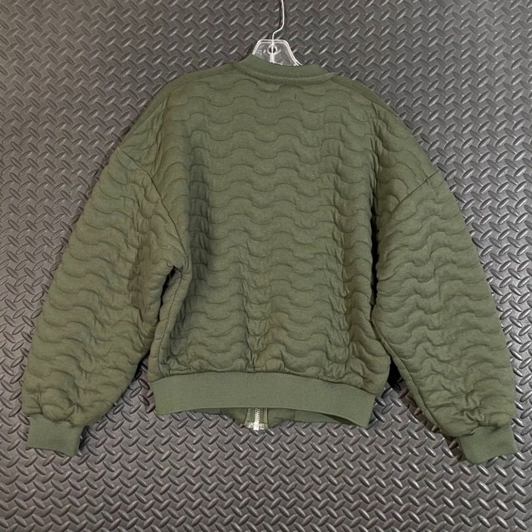 Zara ZARA Bomber Jacket Women Olive Green Quilted Full Zip Size S Outerwear Comfort Size S / US 4 / IT 40 - 2 Thumbnail