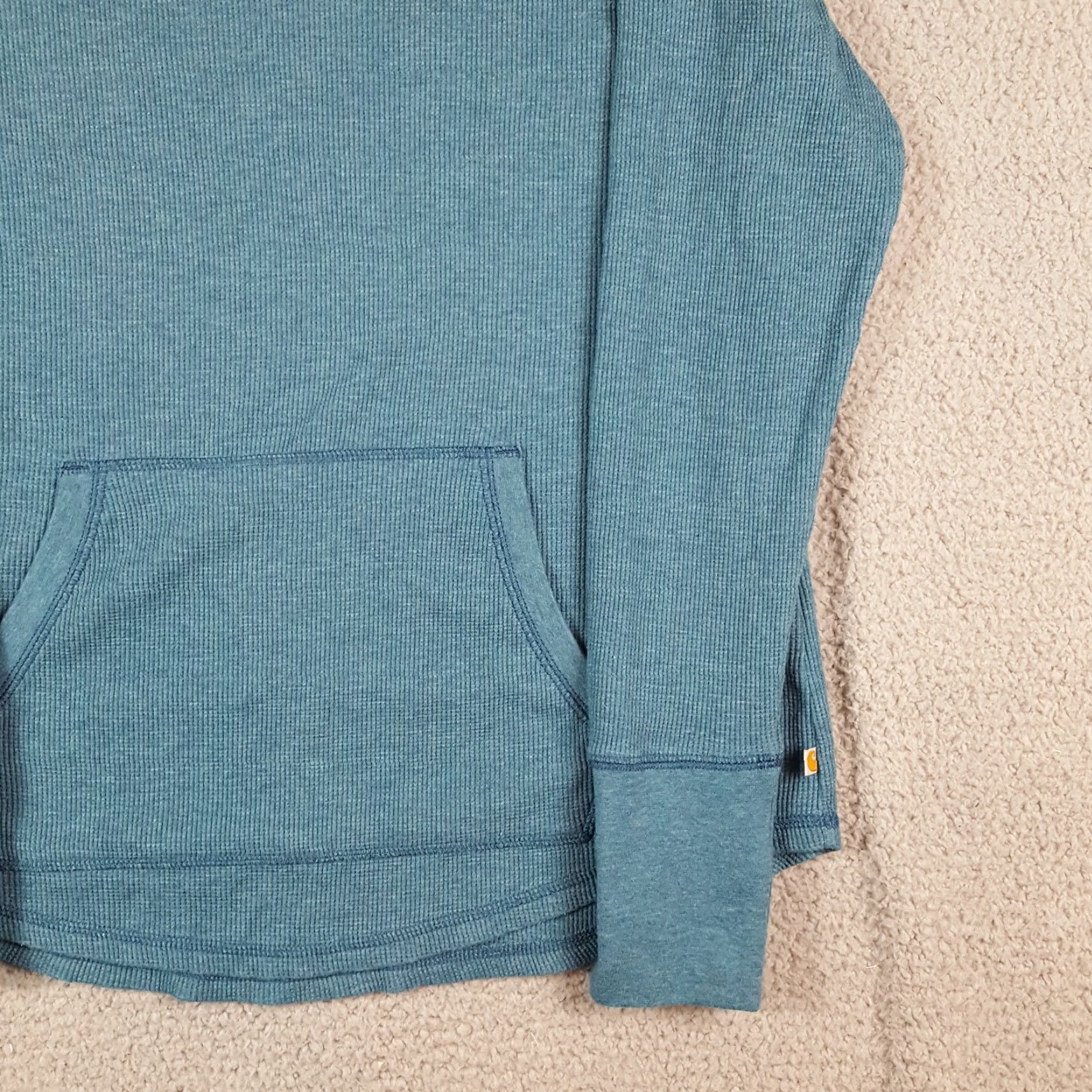 Carhartt VINTAGE Carhartt Hooded Thermal Shirt Blue L Women CH Size L / US 10 / IT 46 - 3 Thumbnail